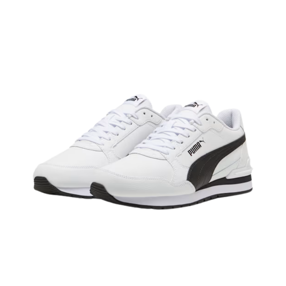 Puma Men ST Runner V4 Leather Sneakers - White Black Cast Iron