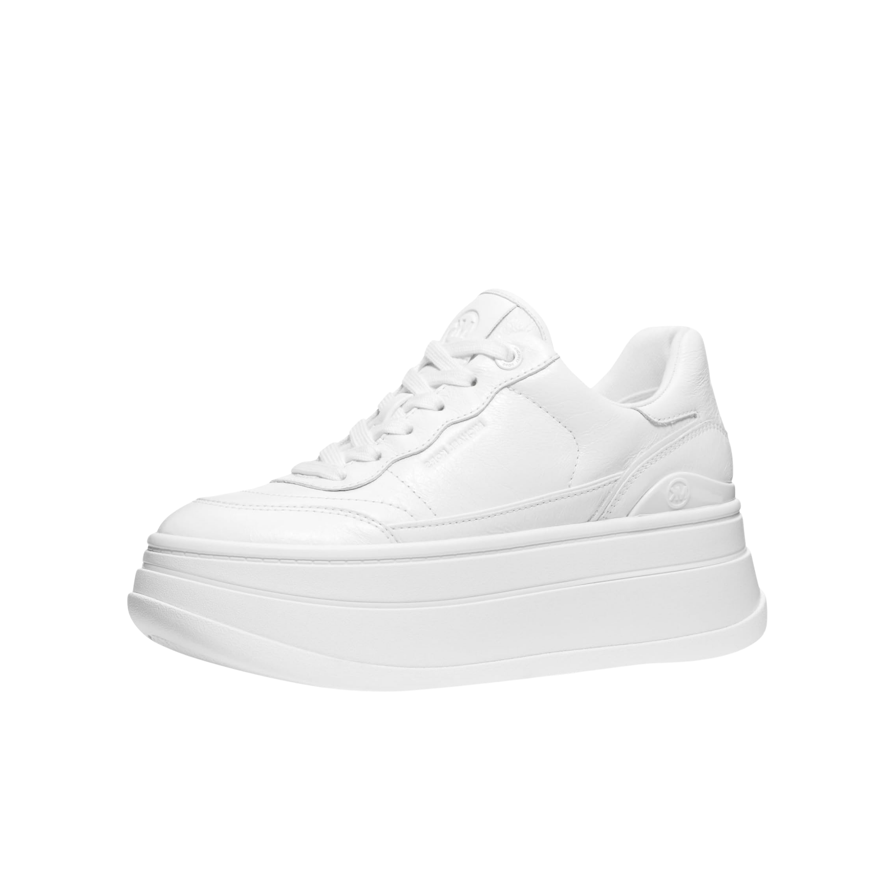 Michael Kors Women Hayes Lace Up Platform Sneaker - Optic White Crush Leather