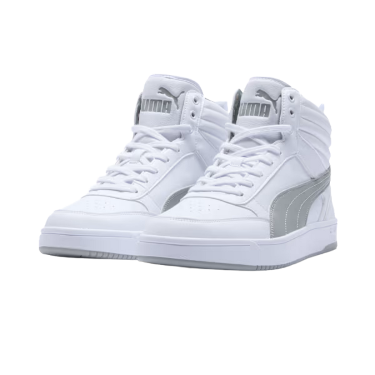 Puma Men Dribble Mid Top Sneakers - White Smokey Gray