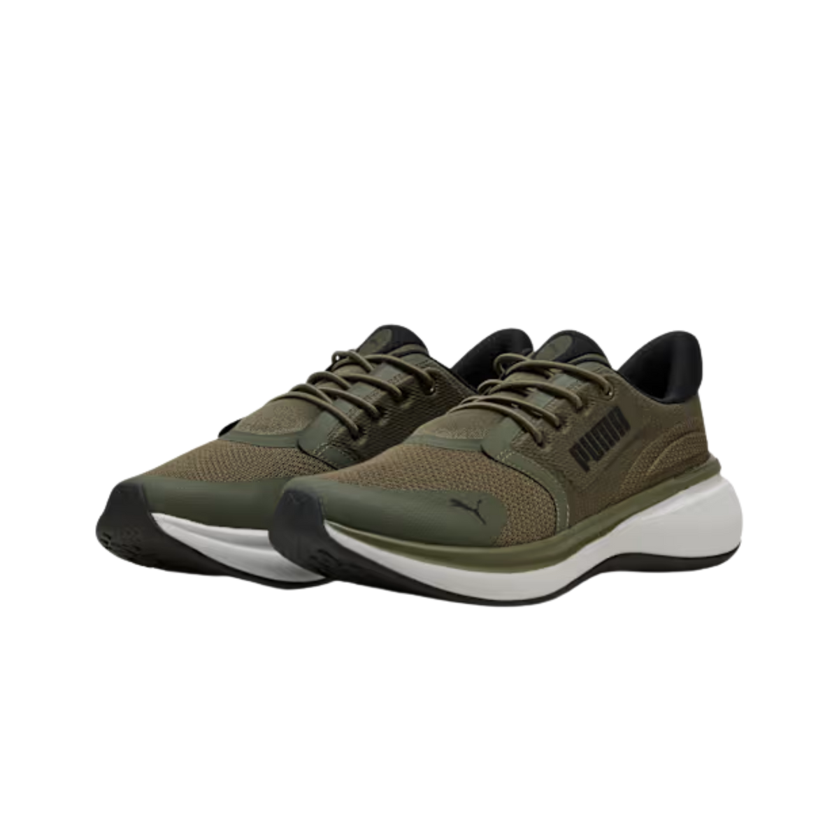 Puma Men Softride Exo Shift Sneakers - Loden Green Black Feather Gray