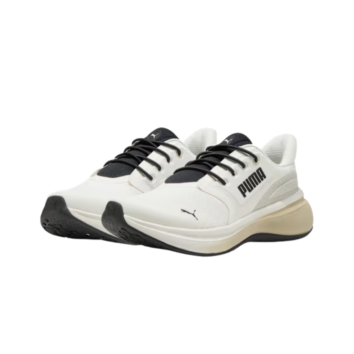 Puma Men Softride Exo Shift Sneakers - Warm White Desert Dust Black