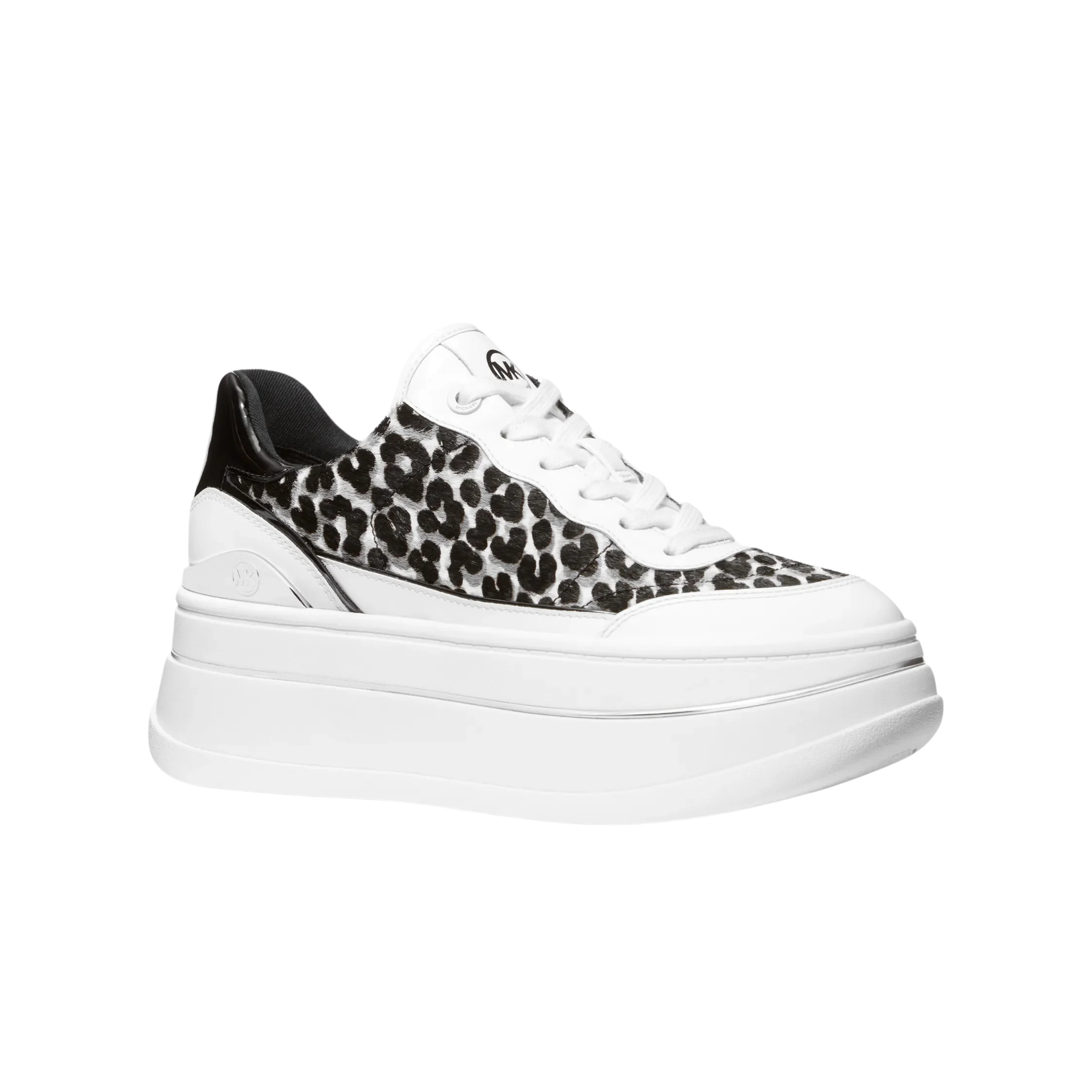 Michael Kors Women Hayes Leopard Print Calf Hair Platform Sneaker - Black Combo