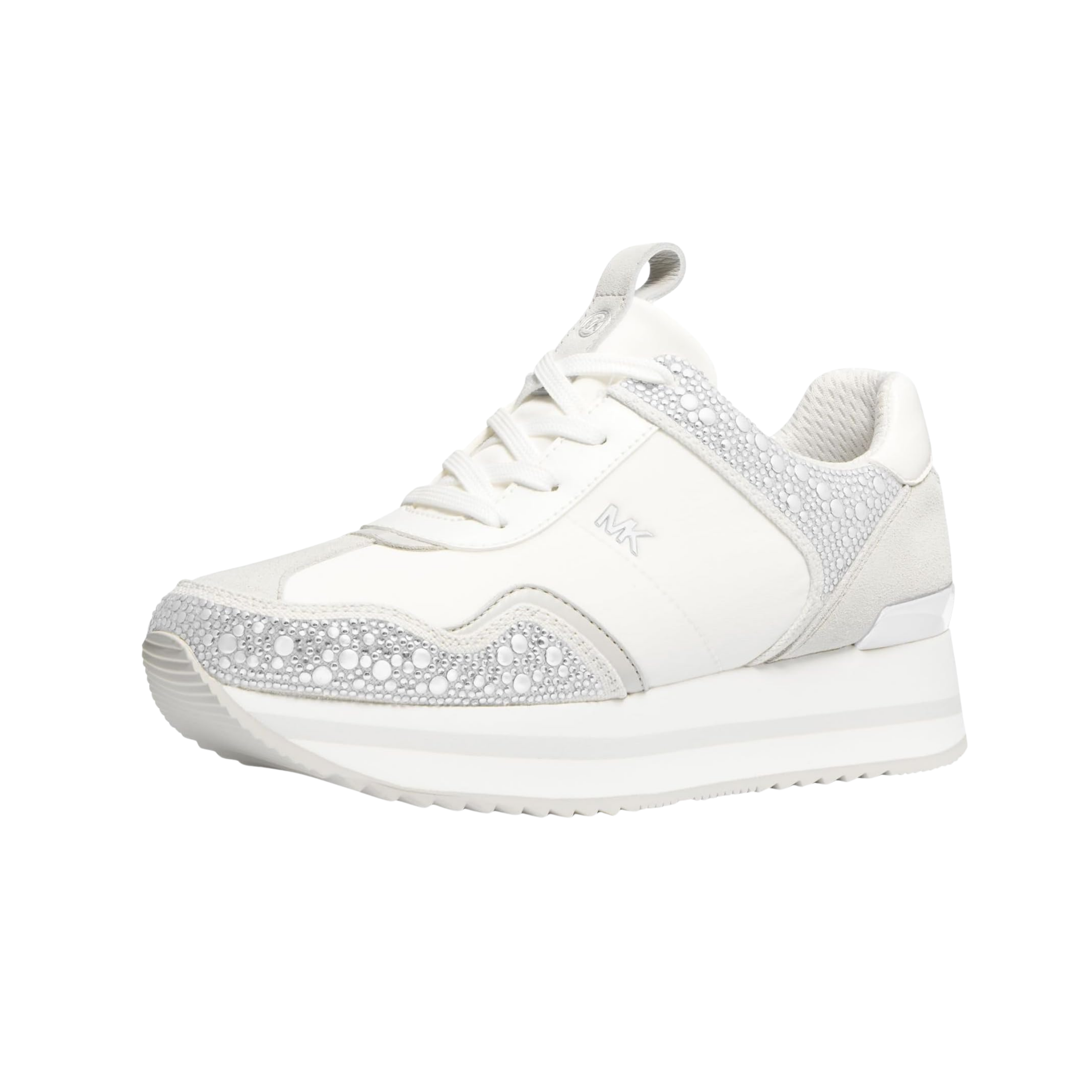 Michael Kors Women Raina Studs And Stones Trainer Sneakers - Aluminum