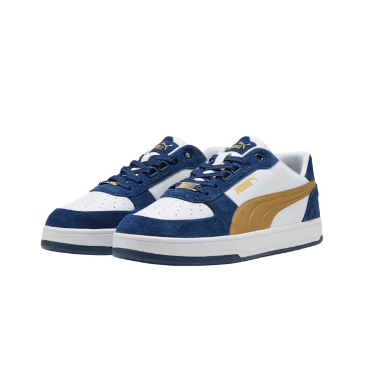 Puma Men Caven 2.0 Lux Suede Sneakers - White Honey Butter Persian Blue