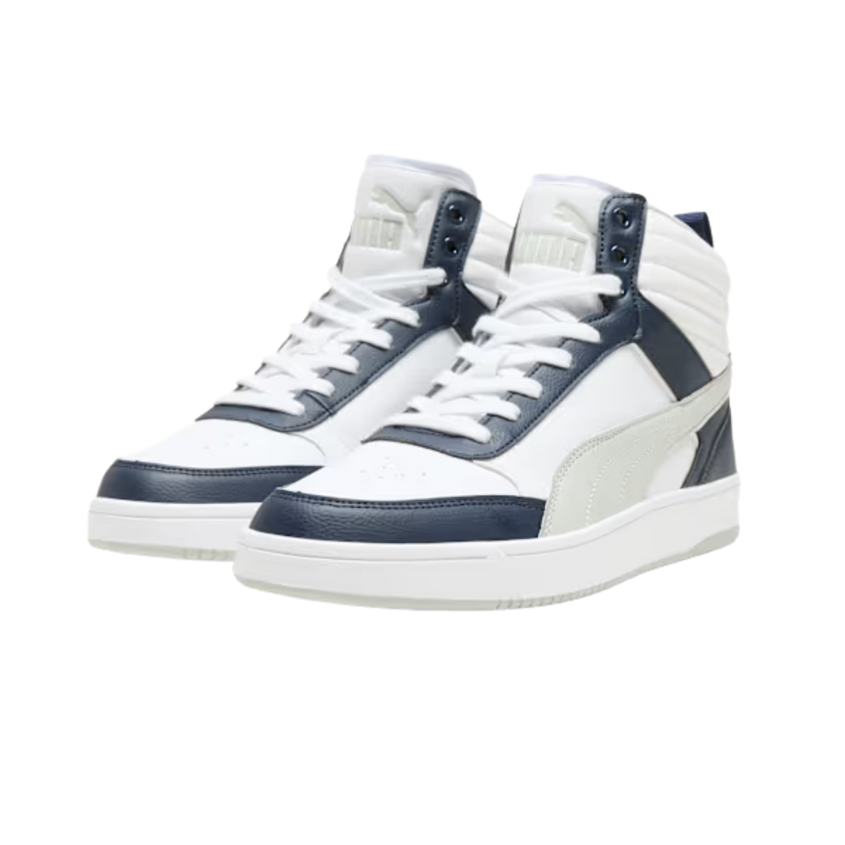 Puma Men Dribble Mid Top Sneakers - White Ash Gray Navy