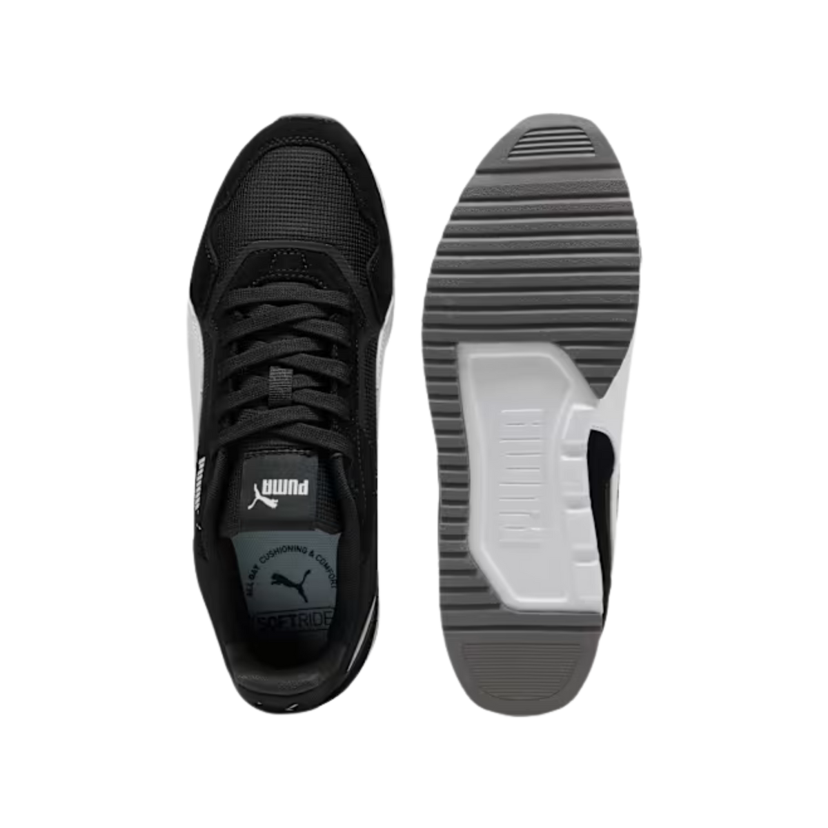 Puma Men Softride ST Miler Sneakers - Black White Strong Gray