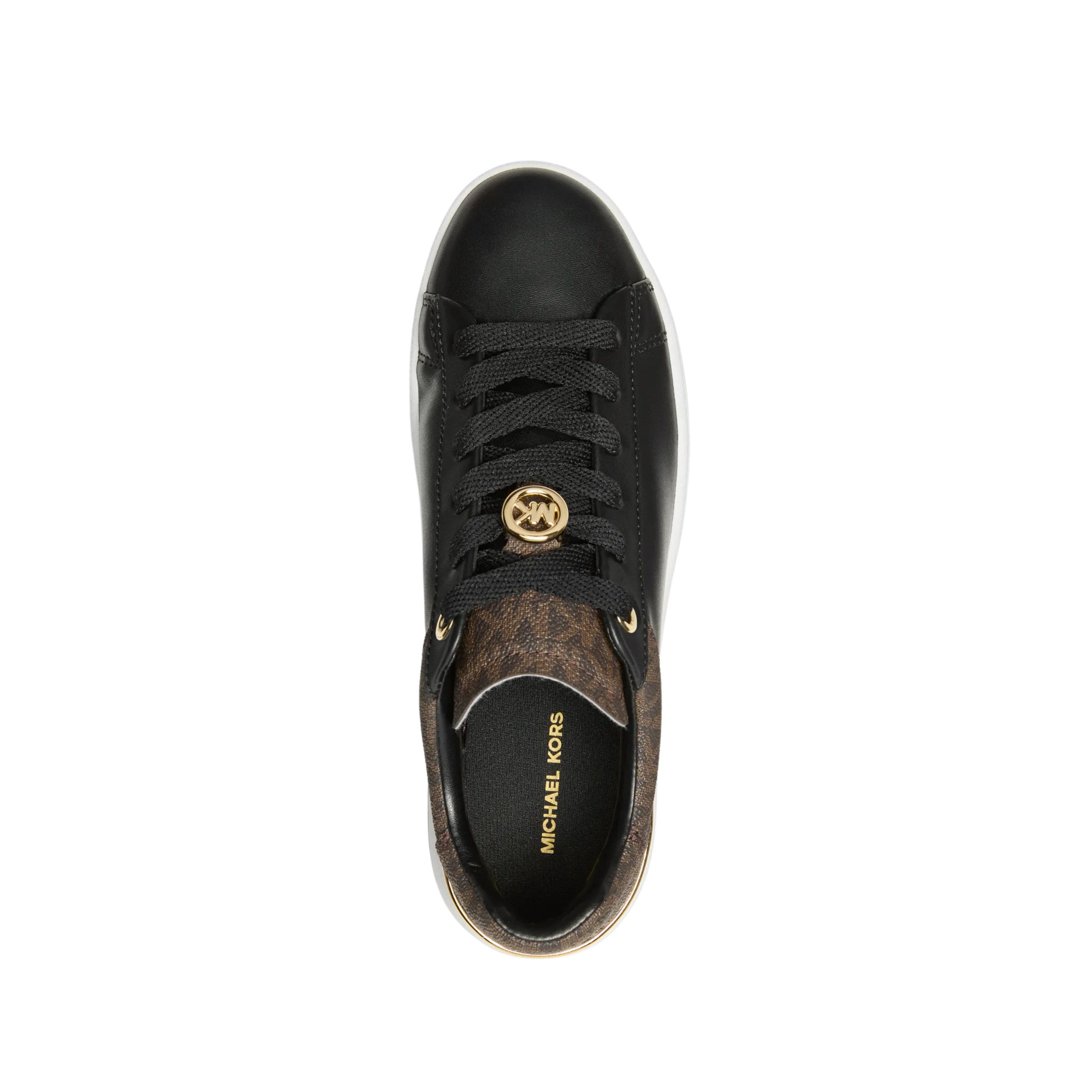 Michael Kors Women Dottie Leather And Signature Logo Sneaker - Brown Black
