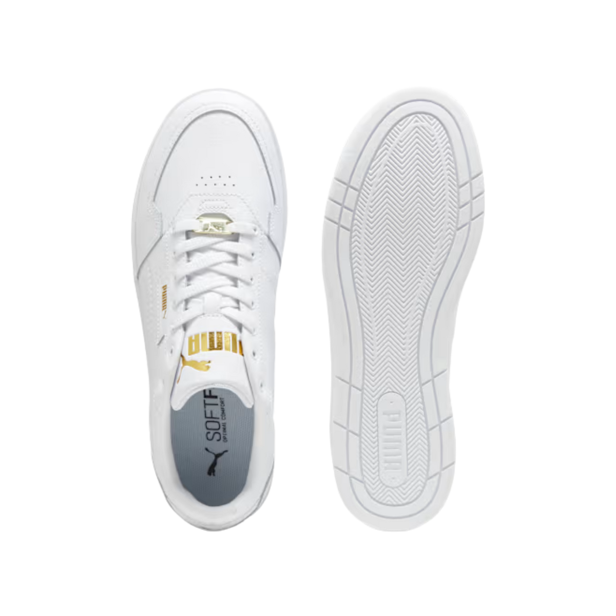 Puma Men Court Classic Lux Sneakers - White Gold