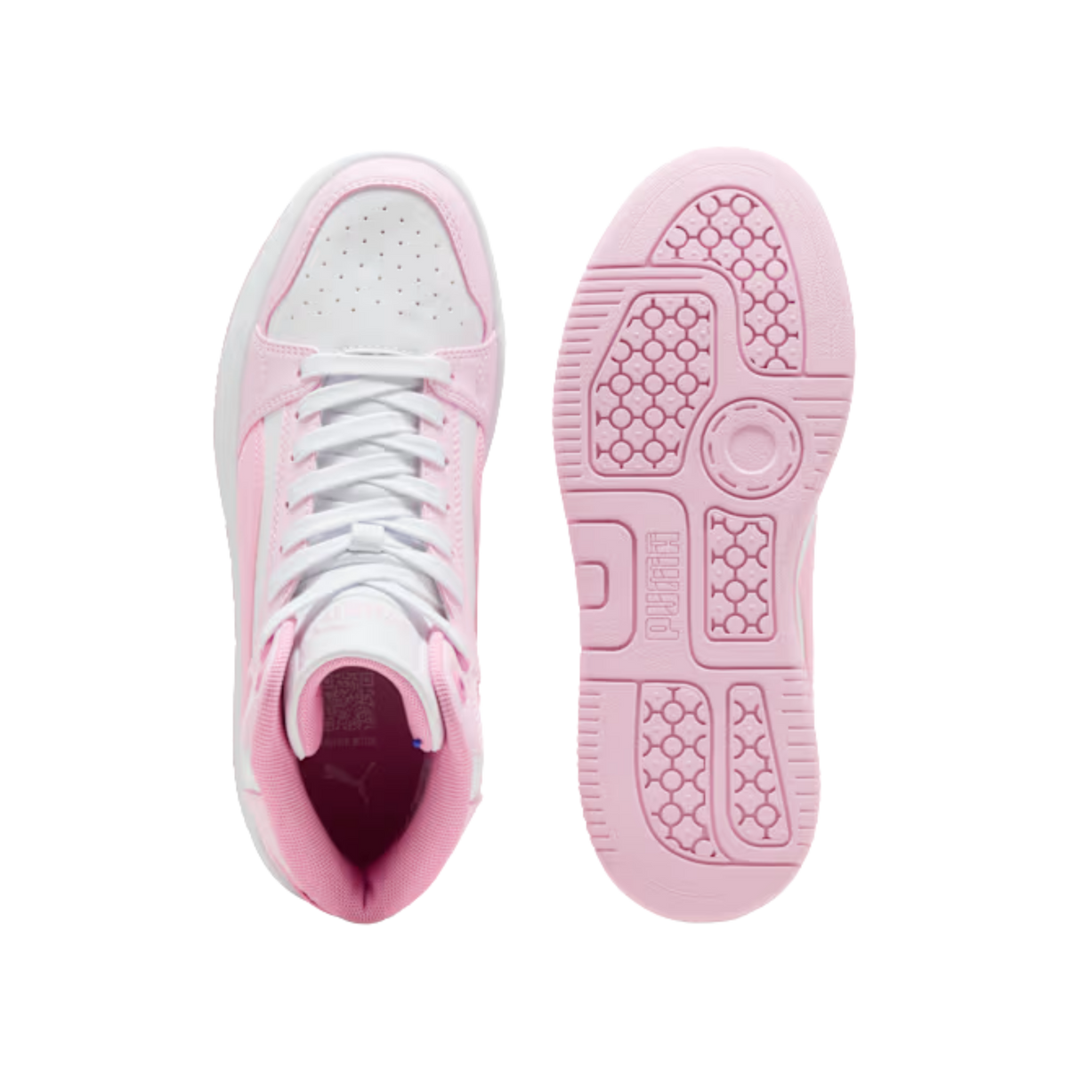 Puma Women Rebound Femme Mid Top Sneakers - Pearl Pink Pink Shimmer White