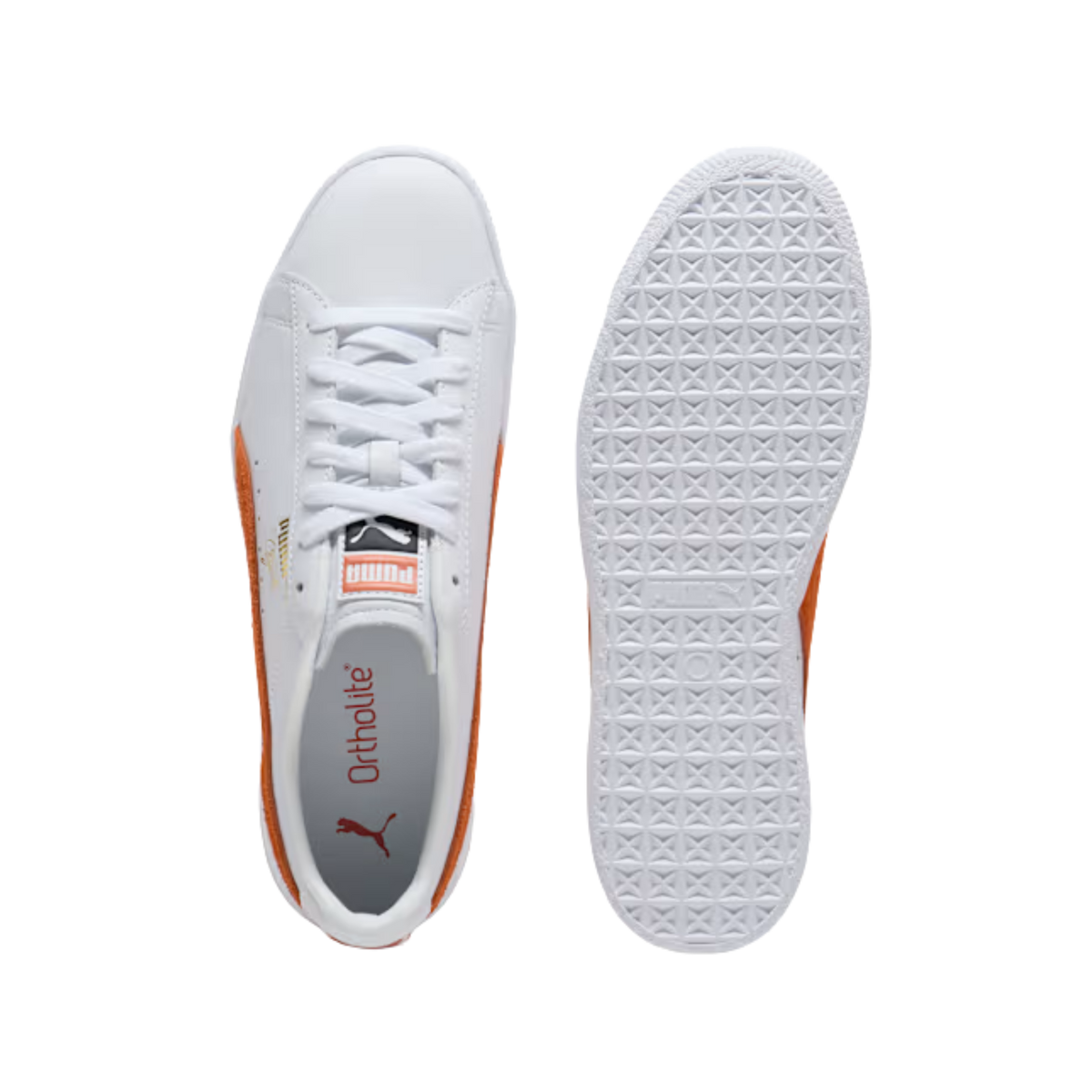 Puma Men Clyde Base Sneakers - White Maple Syrup