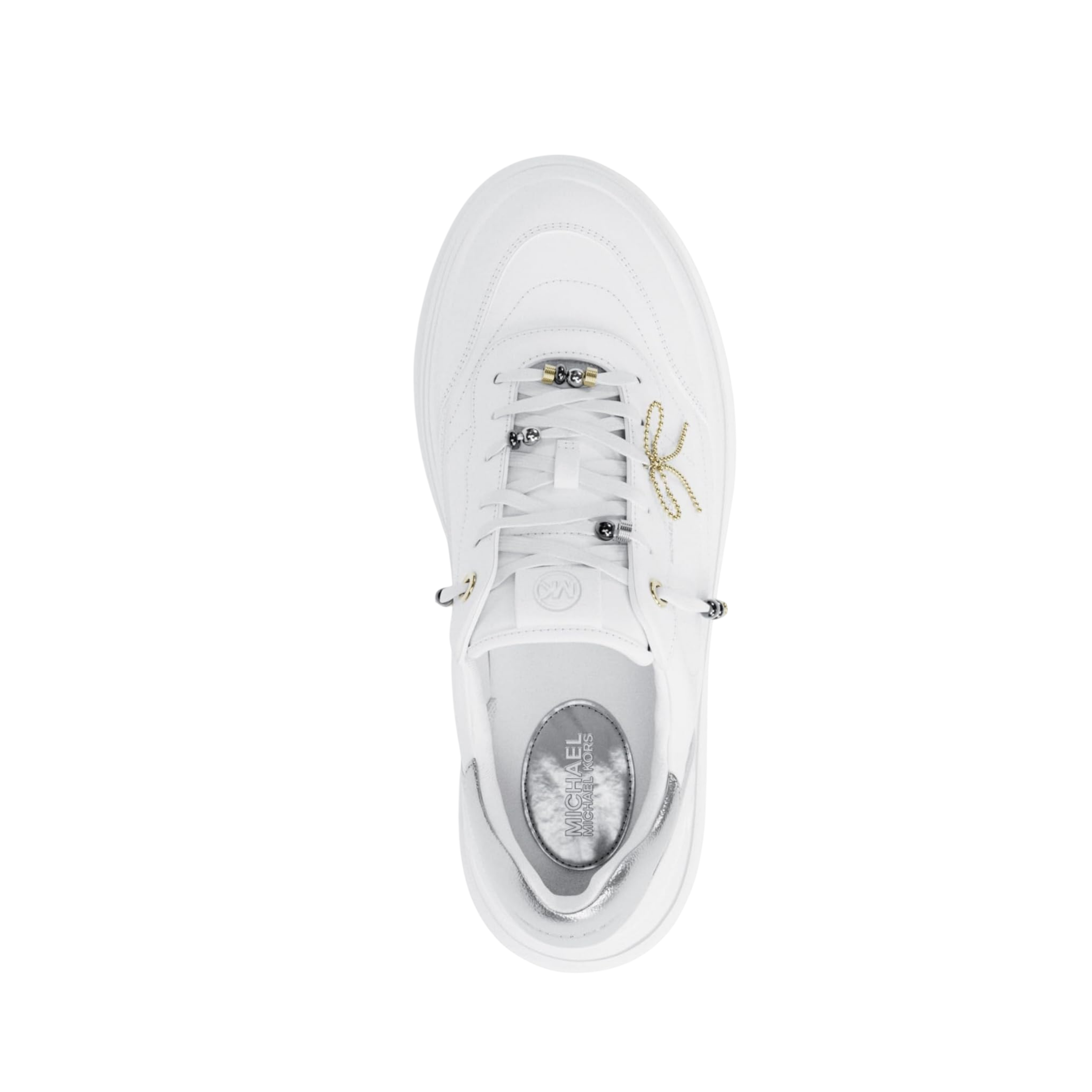 Michael Kors Women Hayes Embellished Leather Platform Sneaker - Optic White Lace Charms
