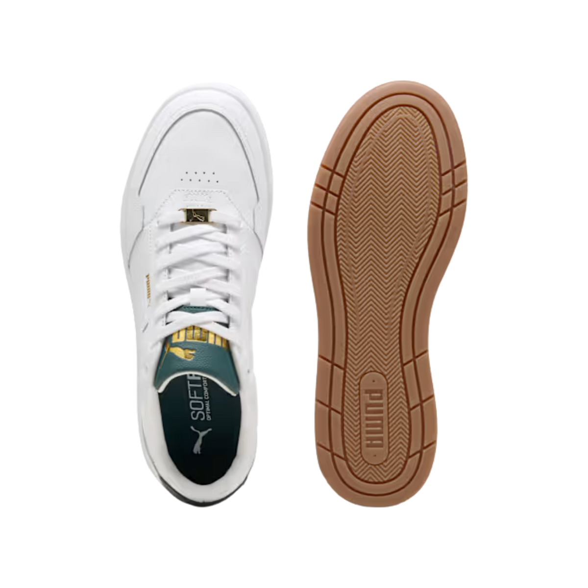 Puma Men Court Classic Lux Sneakers - White Green Terrain