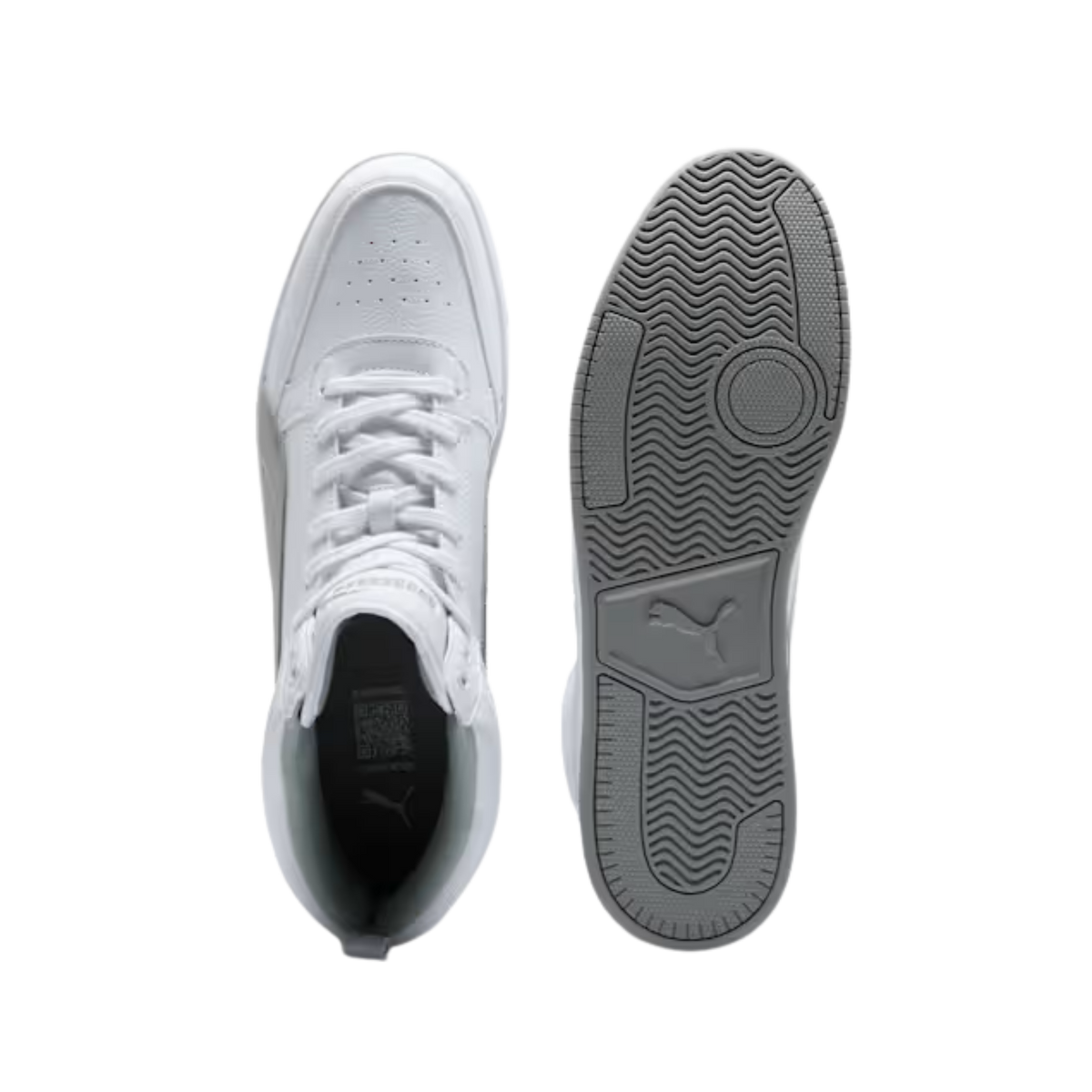 Puma Men Dribble Mid Top Sneakers - White Smokey Gray