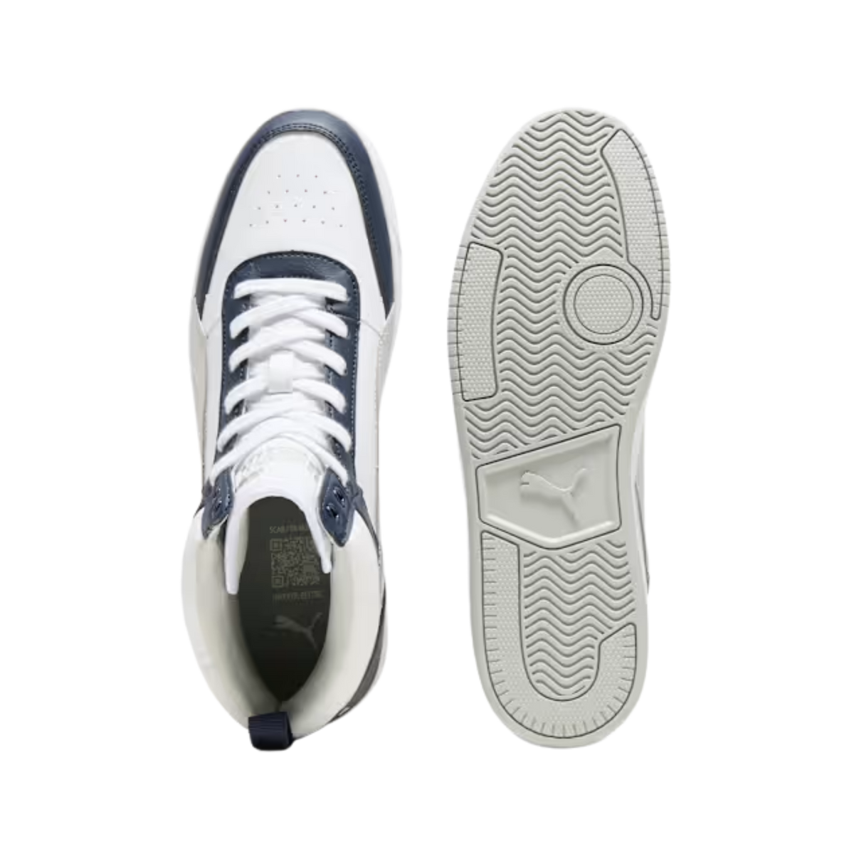 Puma Men Dribble Mid Top Sneakers - White Ash Gray Navy