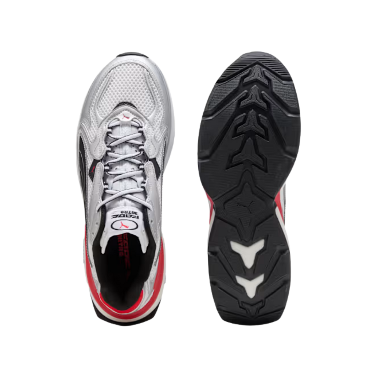Puma Men Fade Sneakers - Silver White For All Time Red