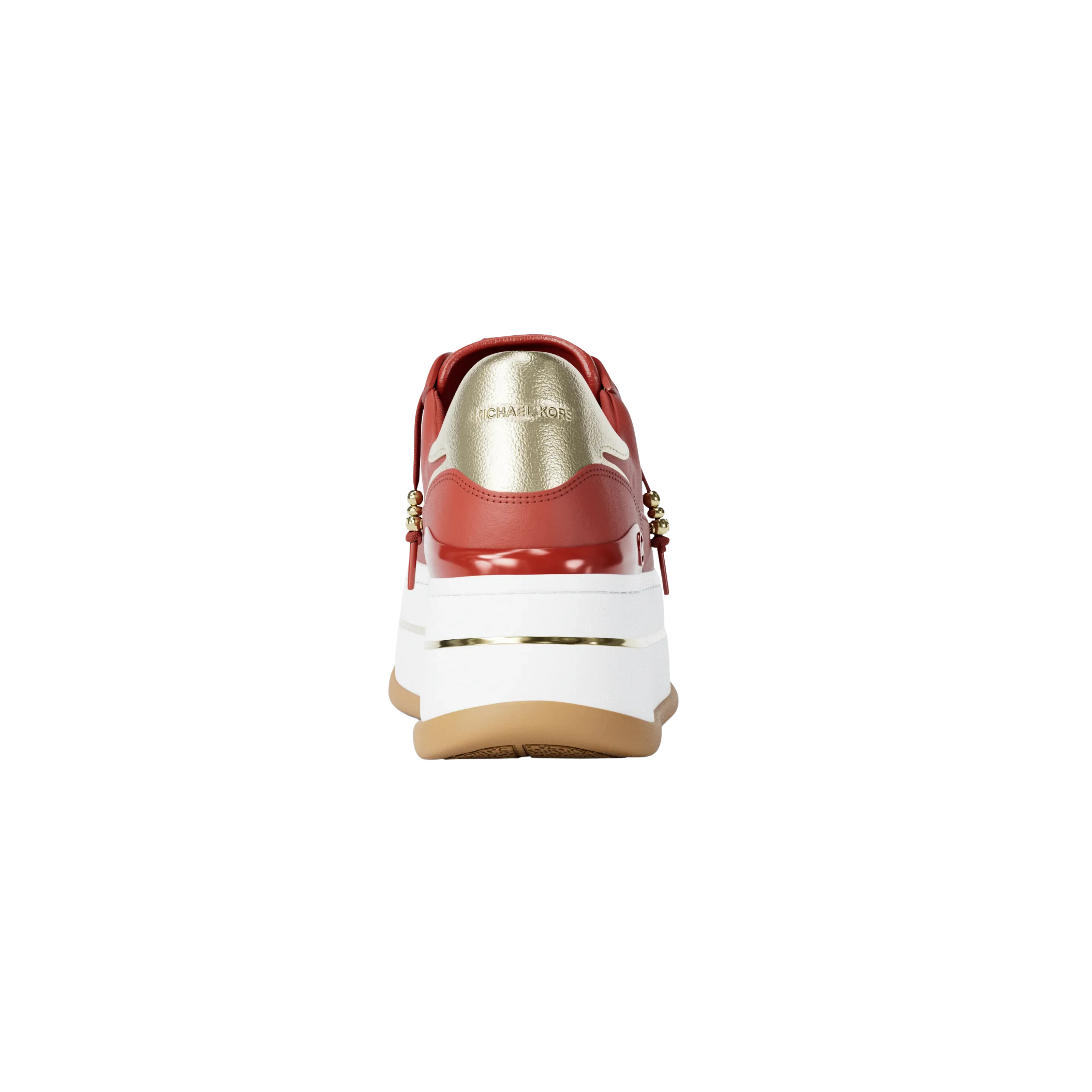 Michael Kors Women Hayes Embellished Leather Platform Sneaker - Crimson
