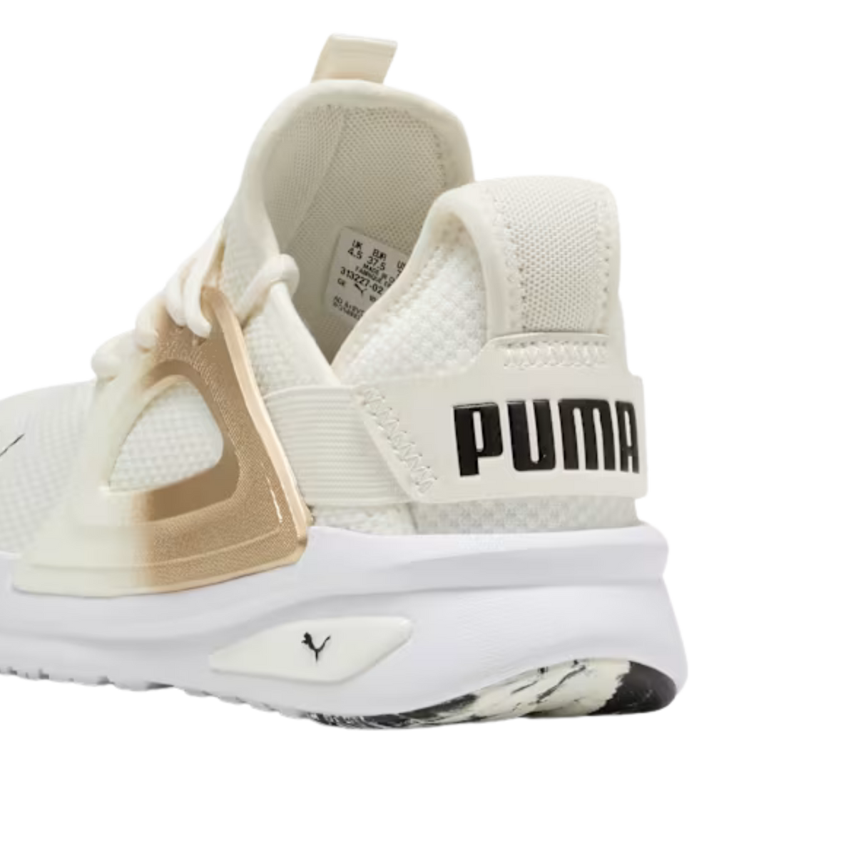 Puma Women Softride Enzo Evo Molten Metal Sneakers - Warm White Gold Black