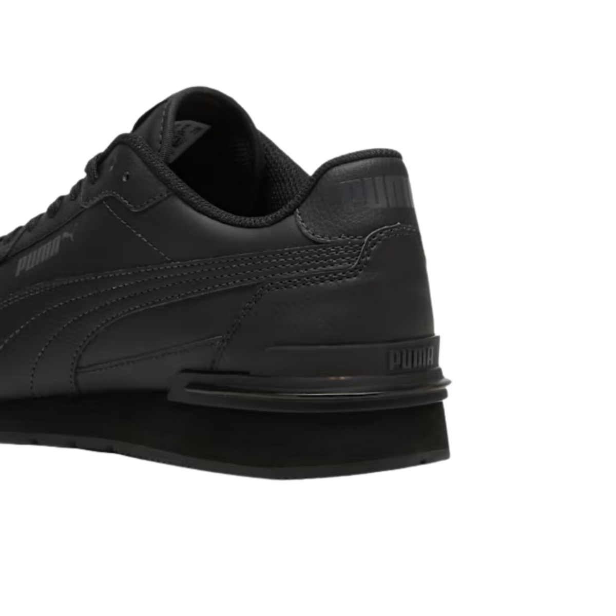 Puma Men ST Runner V4 Leather Sneakers - Black-Shadow Gray