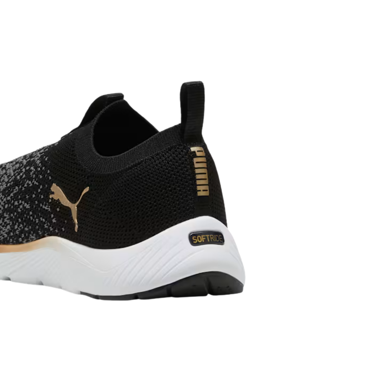 Puma Women Softride Remi Slip On Knit - Black Gold Cool Dark Gray