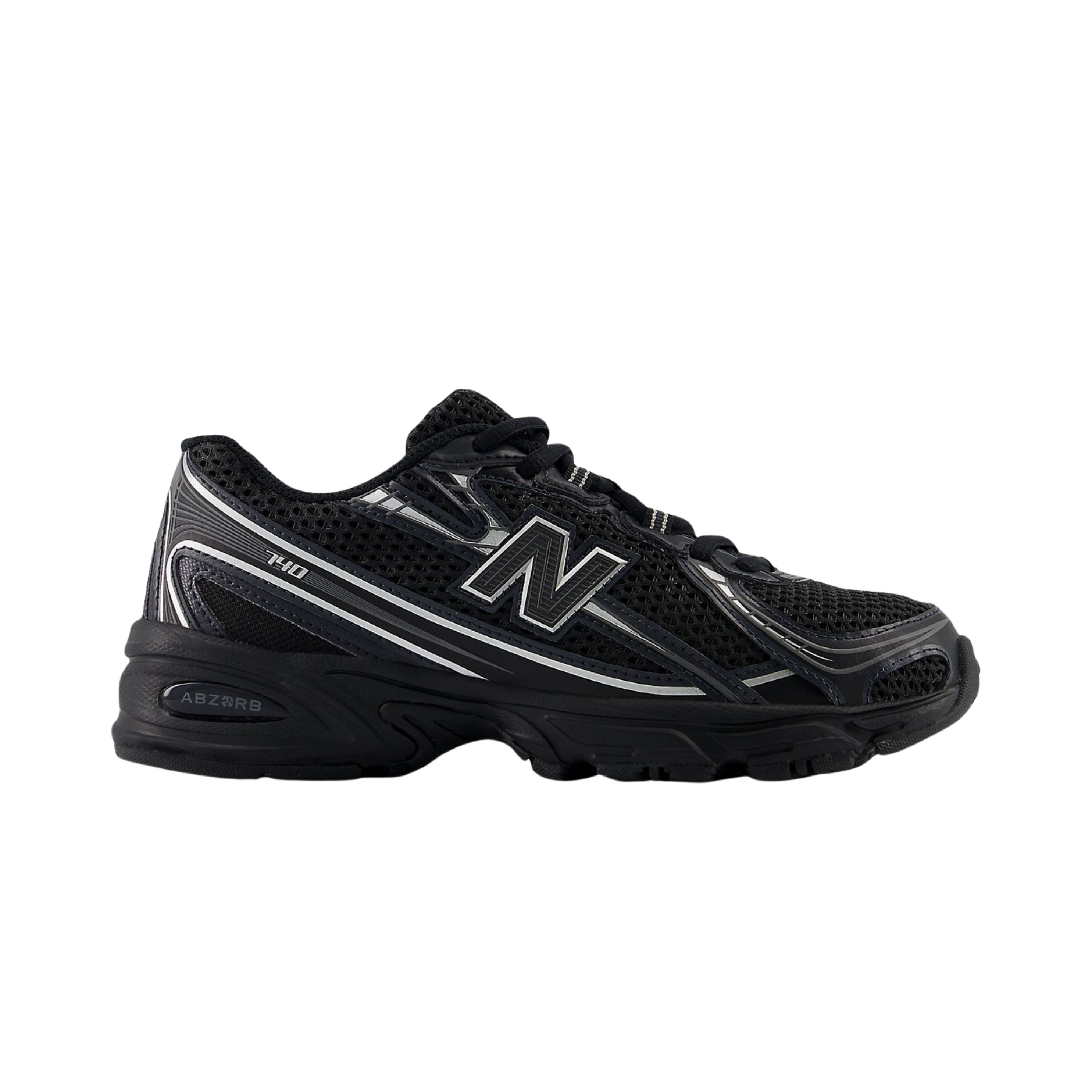 New Balance Big Kids 740 - Black Silver Metallic