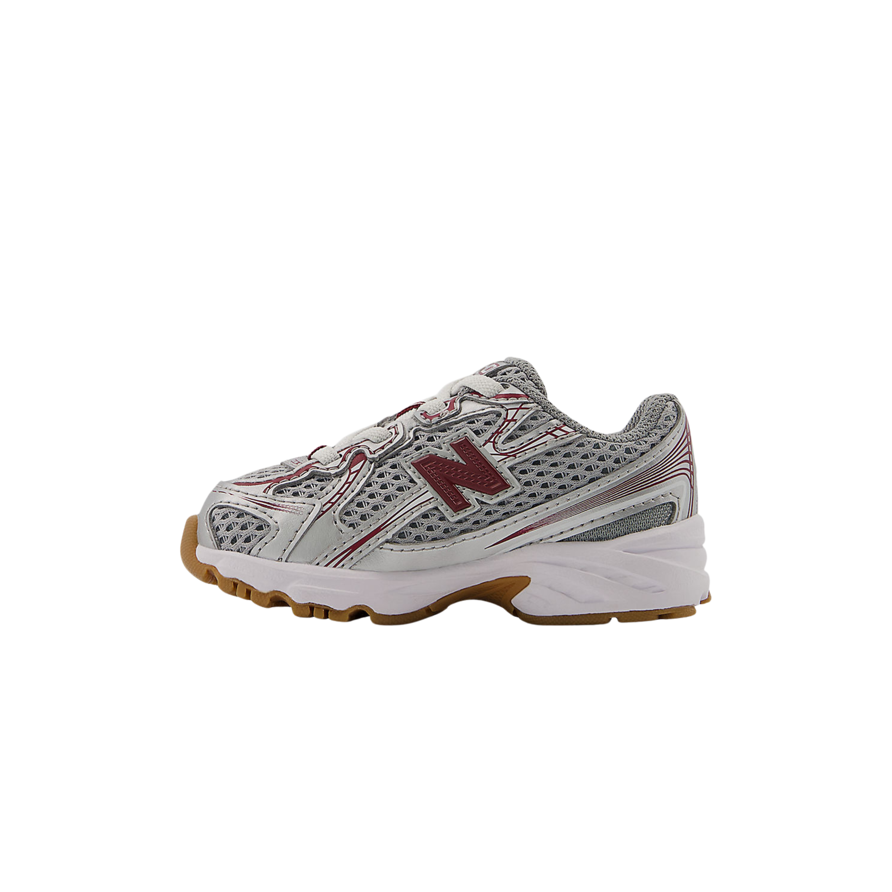 New Balance Toddler 740 - Silver Metalic Monarch Burgundy