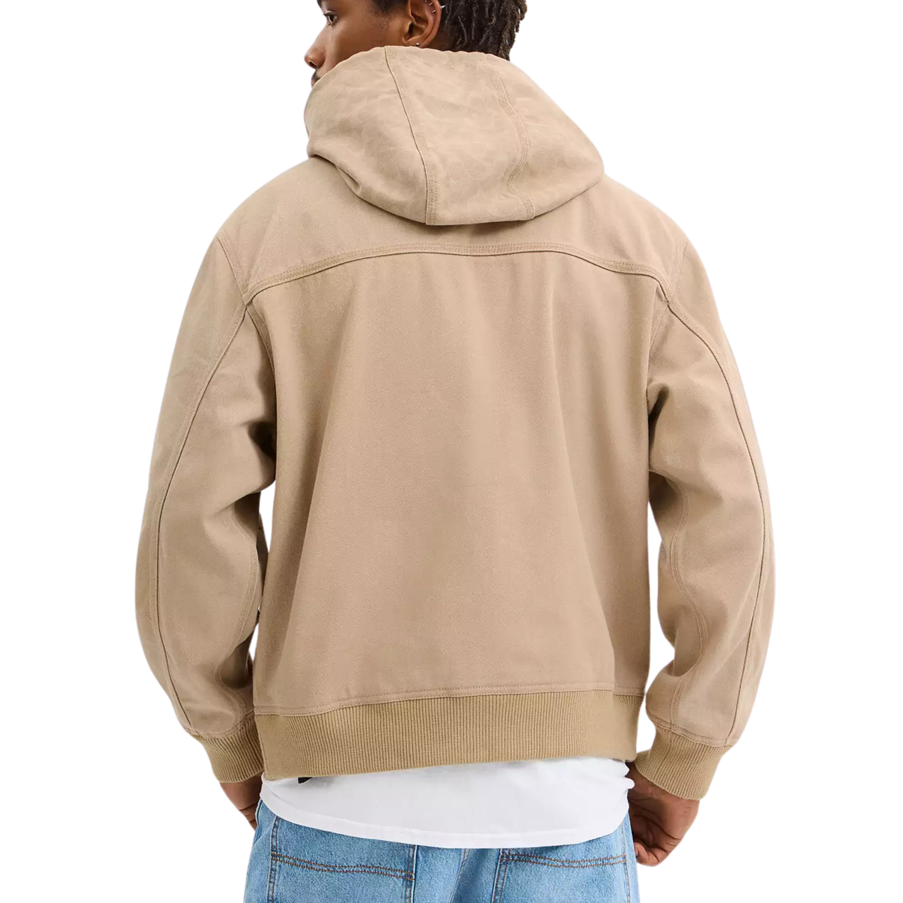 COACH Men Denim Hooded Zip Jacket - Khaki