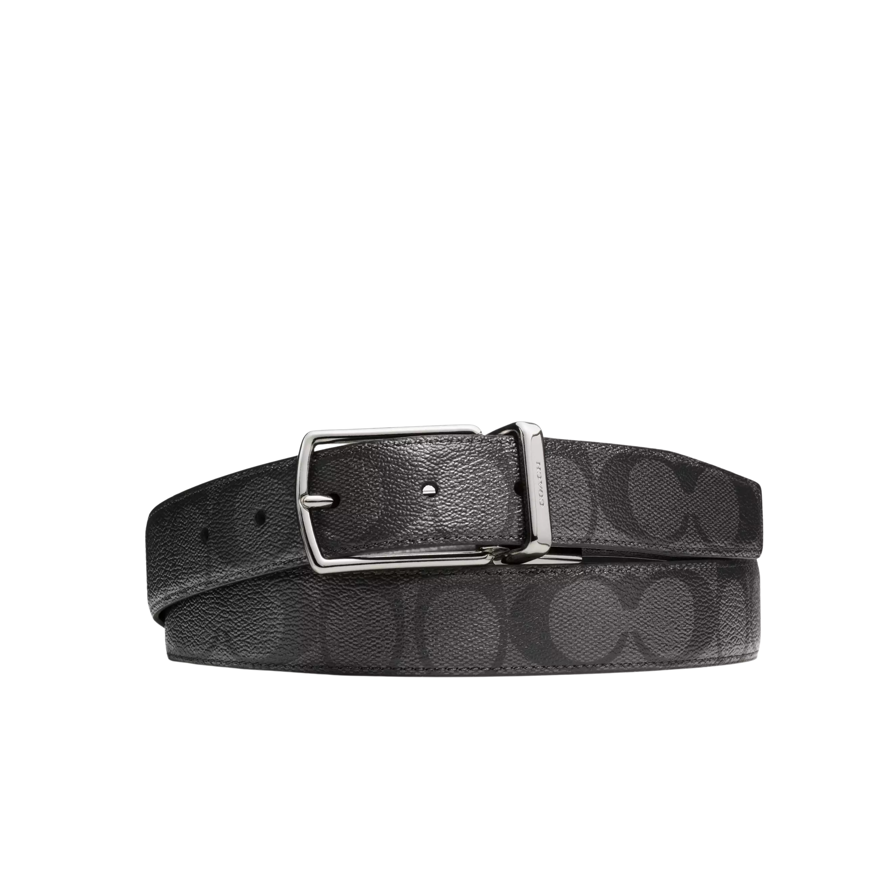 COACH Men Harness Buckle Cut-To-Size Reversible Belt 30 Mm - Charcoal Black