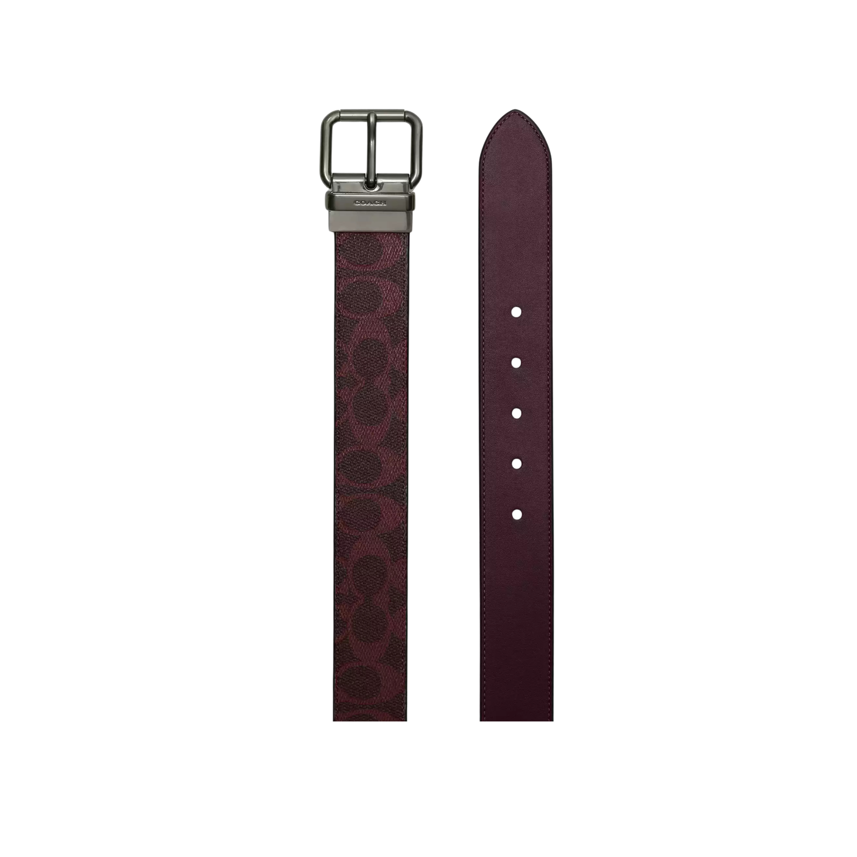COACH Men Roller Buckle Cut To Size Reversible Belt 38 Mm - Black Currant