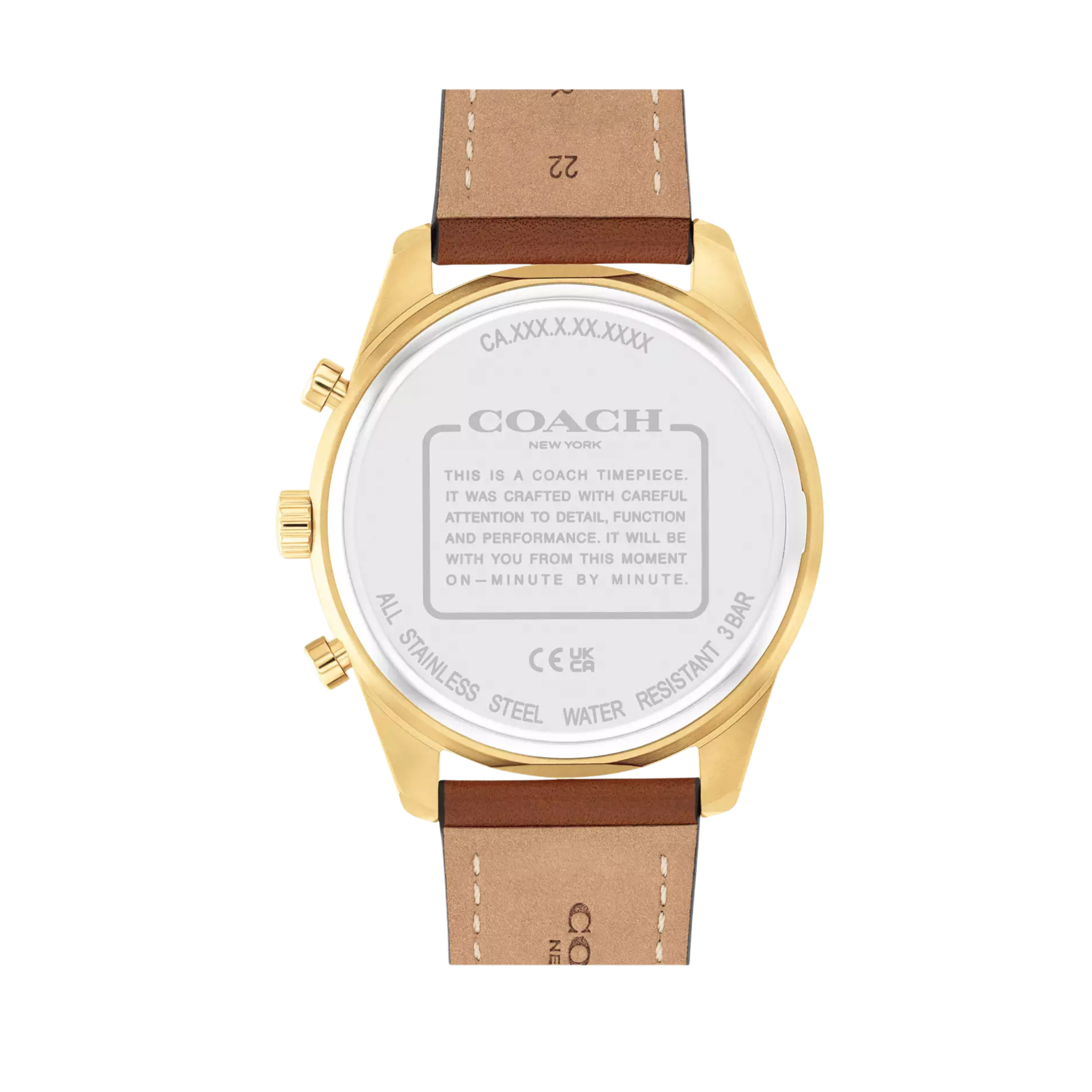 COACH Men Cole Chronograph Watch 44 Mm - Saddle