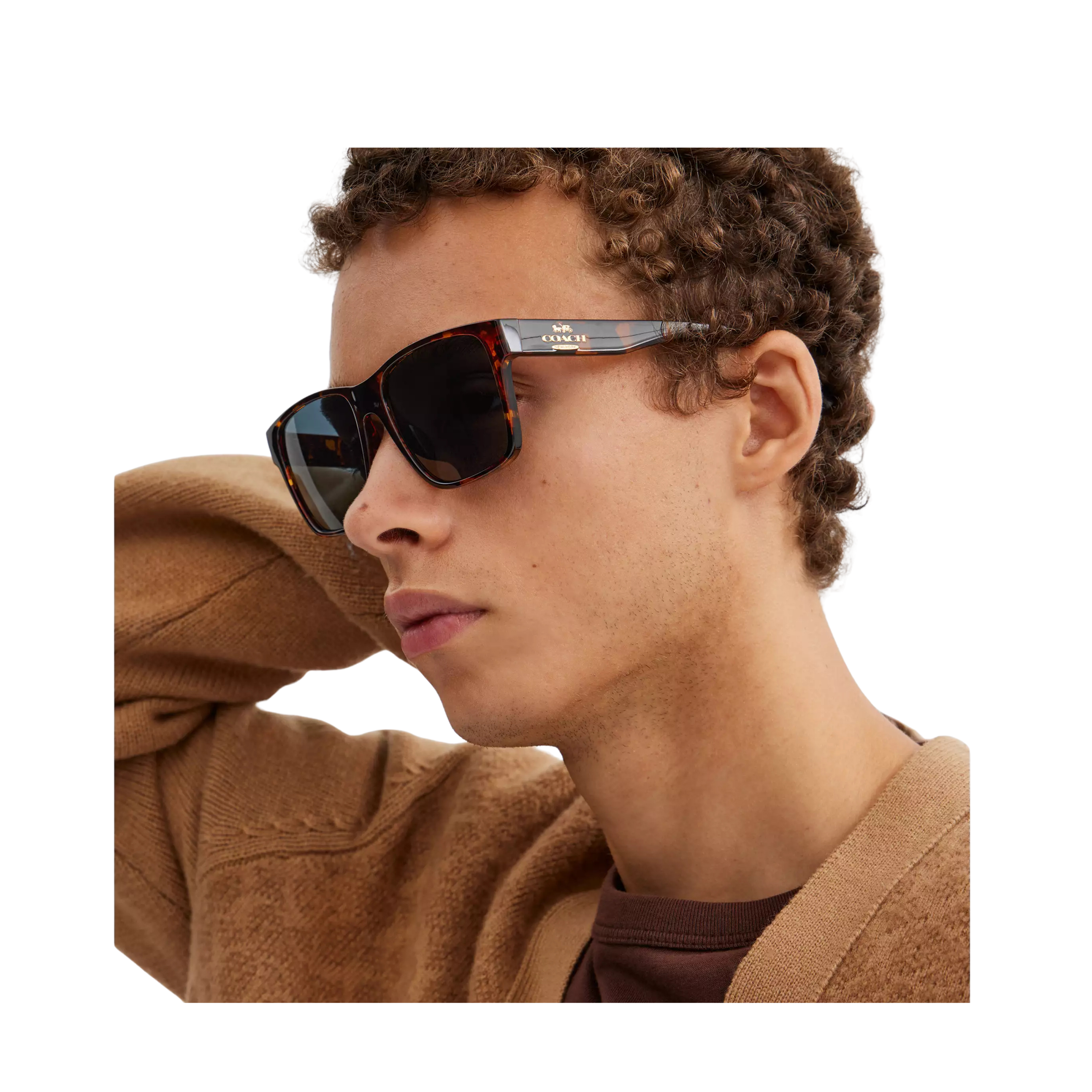 COACH Men Square Sunglasses - Dark Tortoise