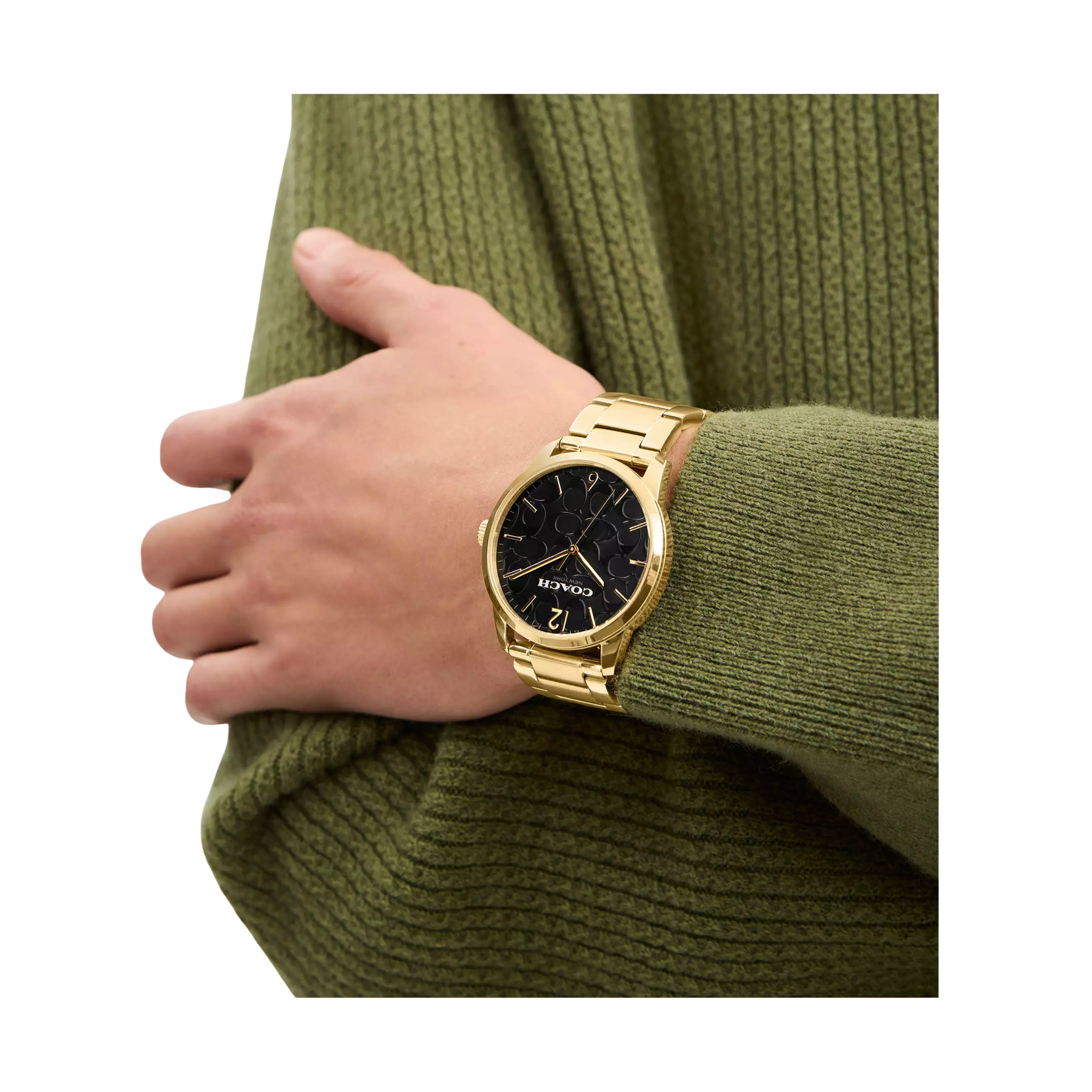 COACH Men Keane Watch Gift Set 39 Mm - Gold Black