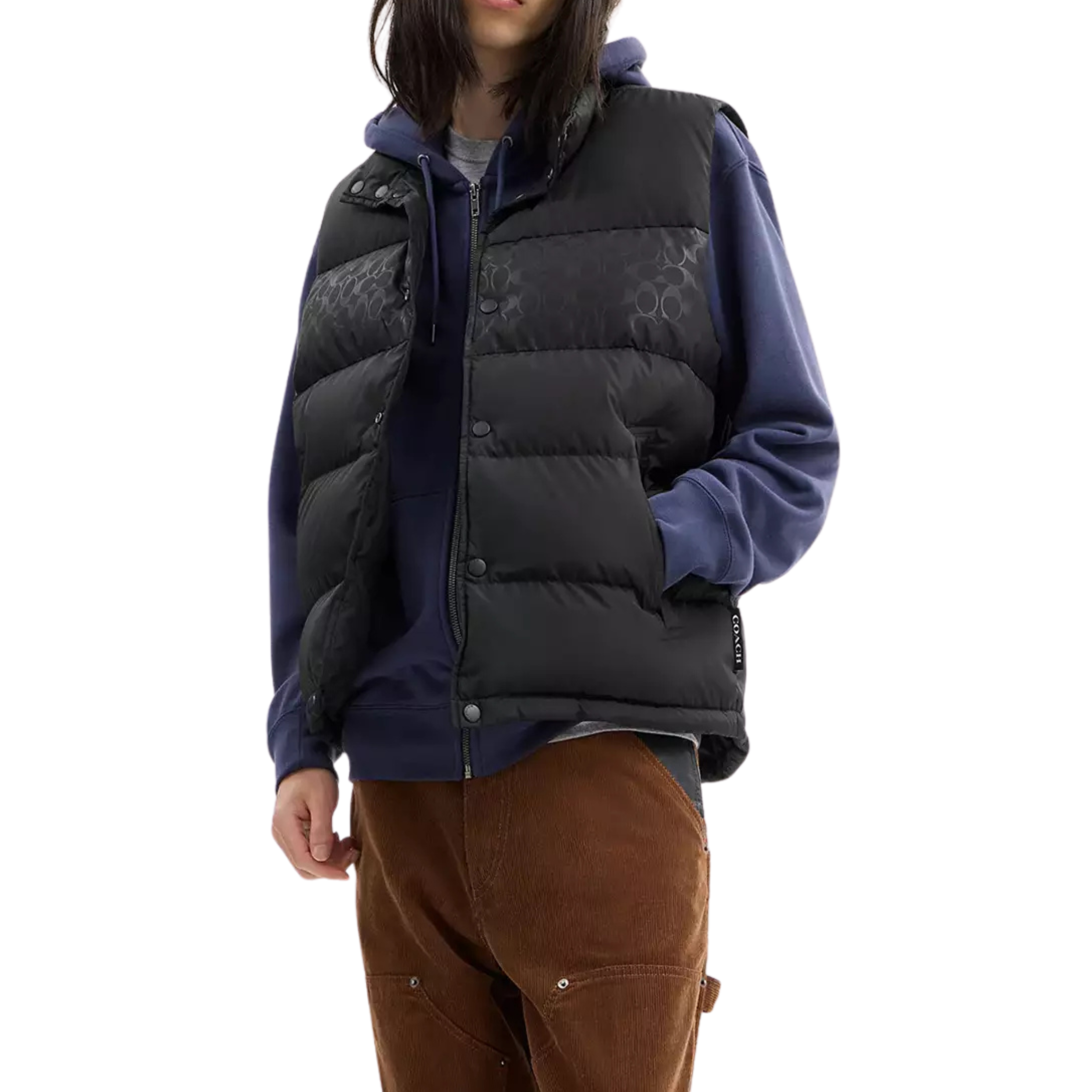 COACH Men Reversible Down Vest - Black