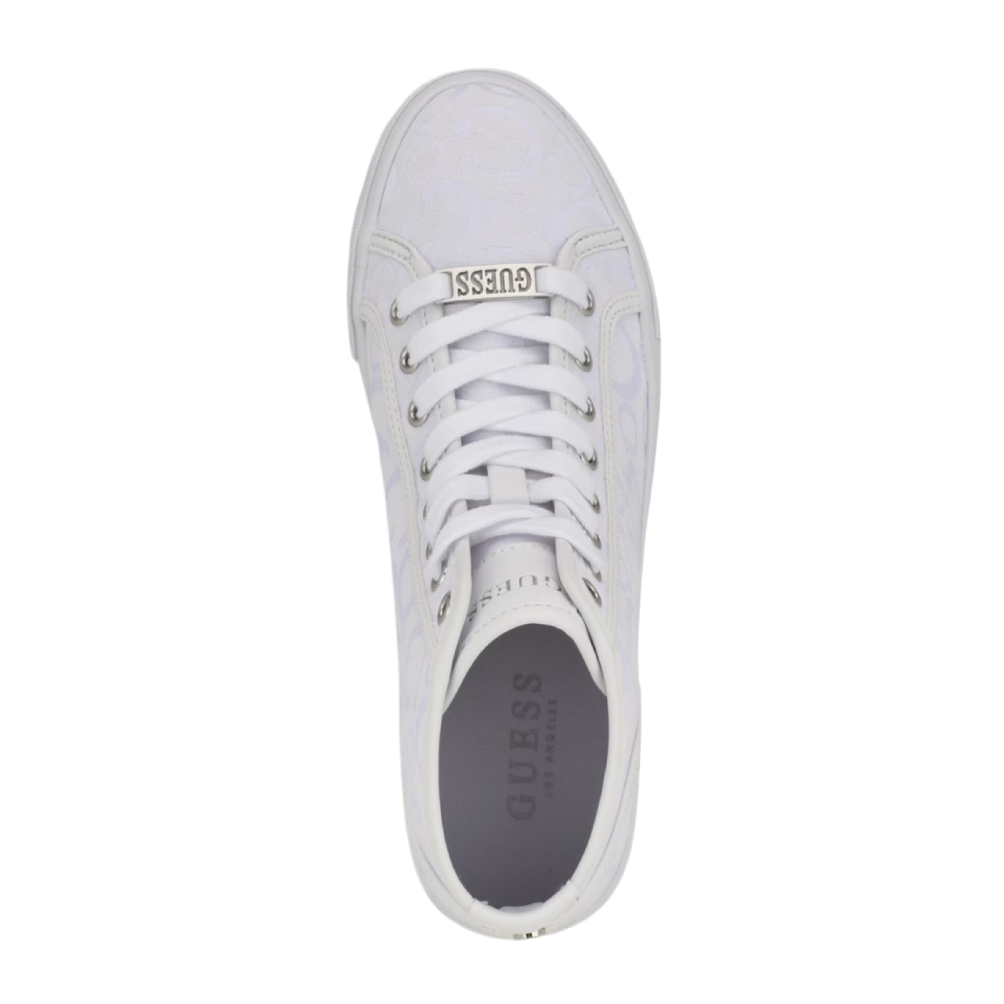 Guess Unisex Masons Canvas High-Top Sneakers - White