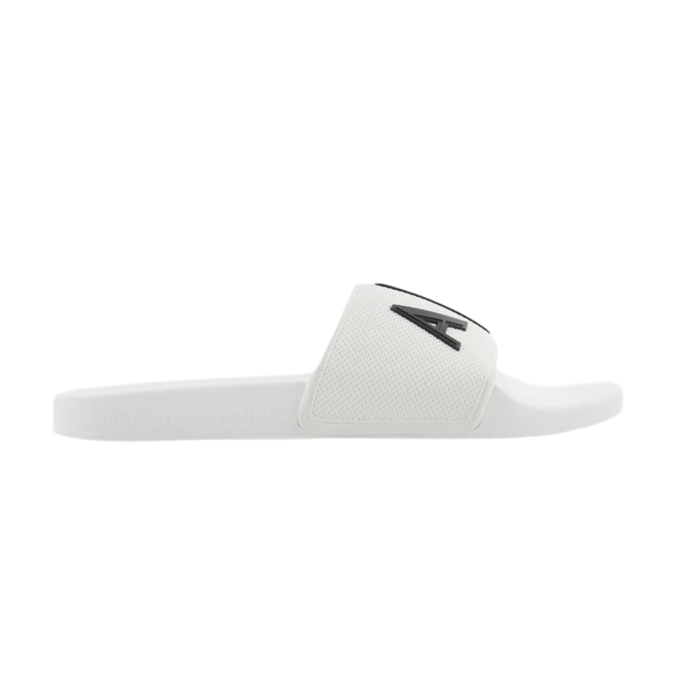 Armani Exchange Men's Slider Logo Slippers - White