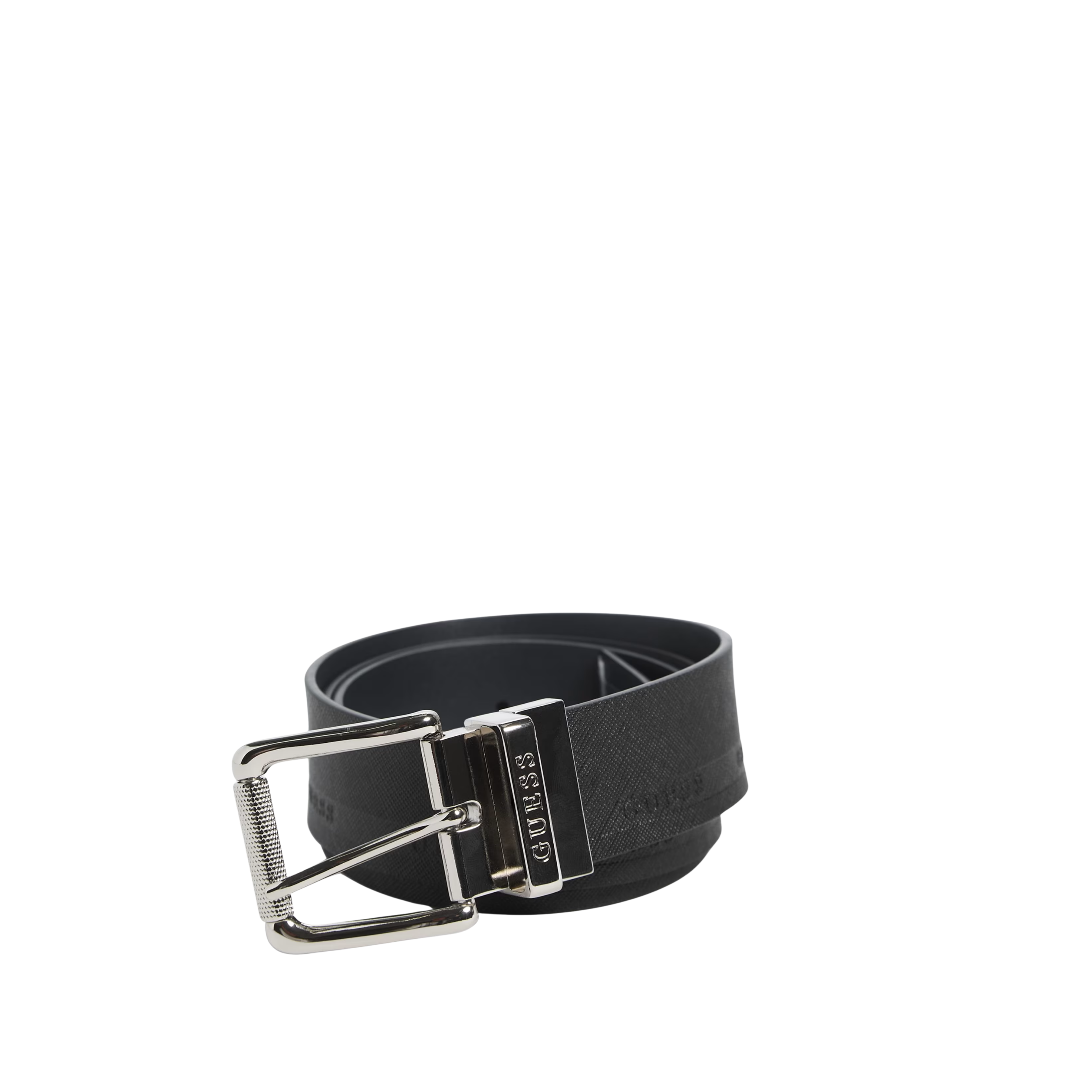 Guess Men Black and Navy Blue Reversible Belt - Black