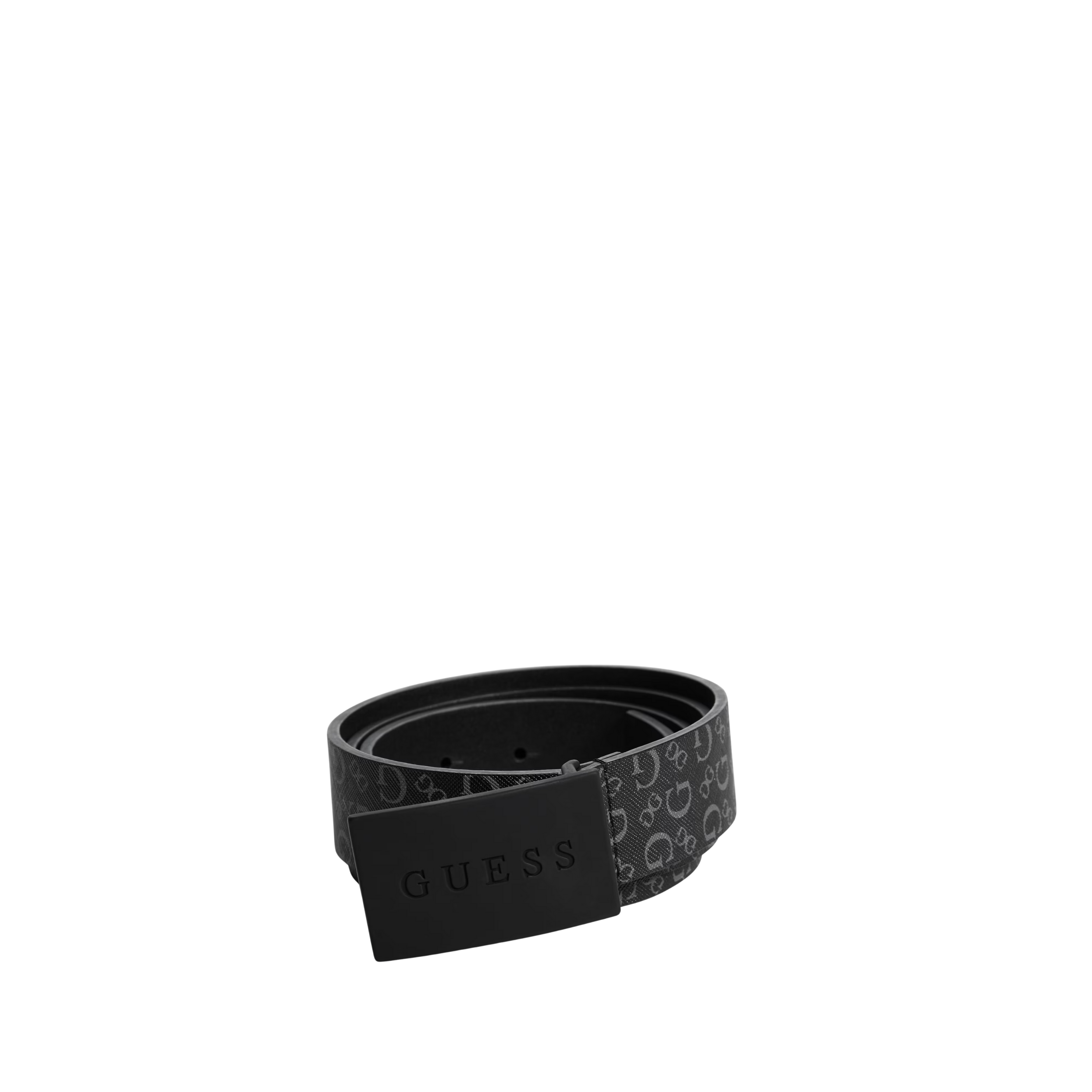 Guess Men Logo Plaque Belt - Black