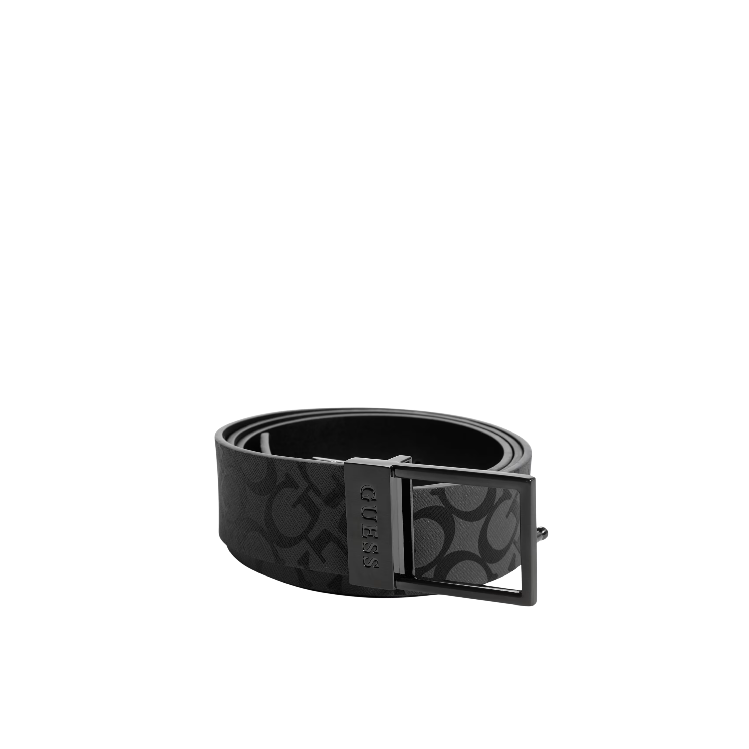 Guess Men Allover Logo Belt - Black