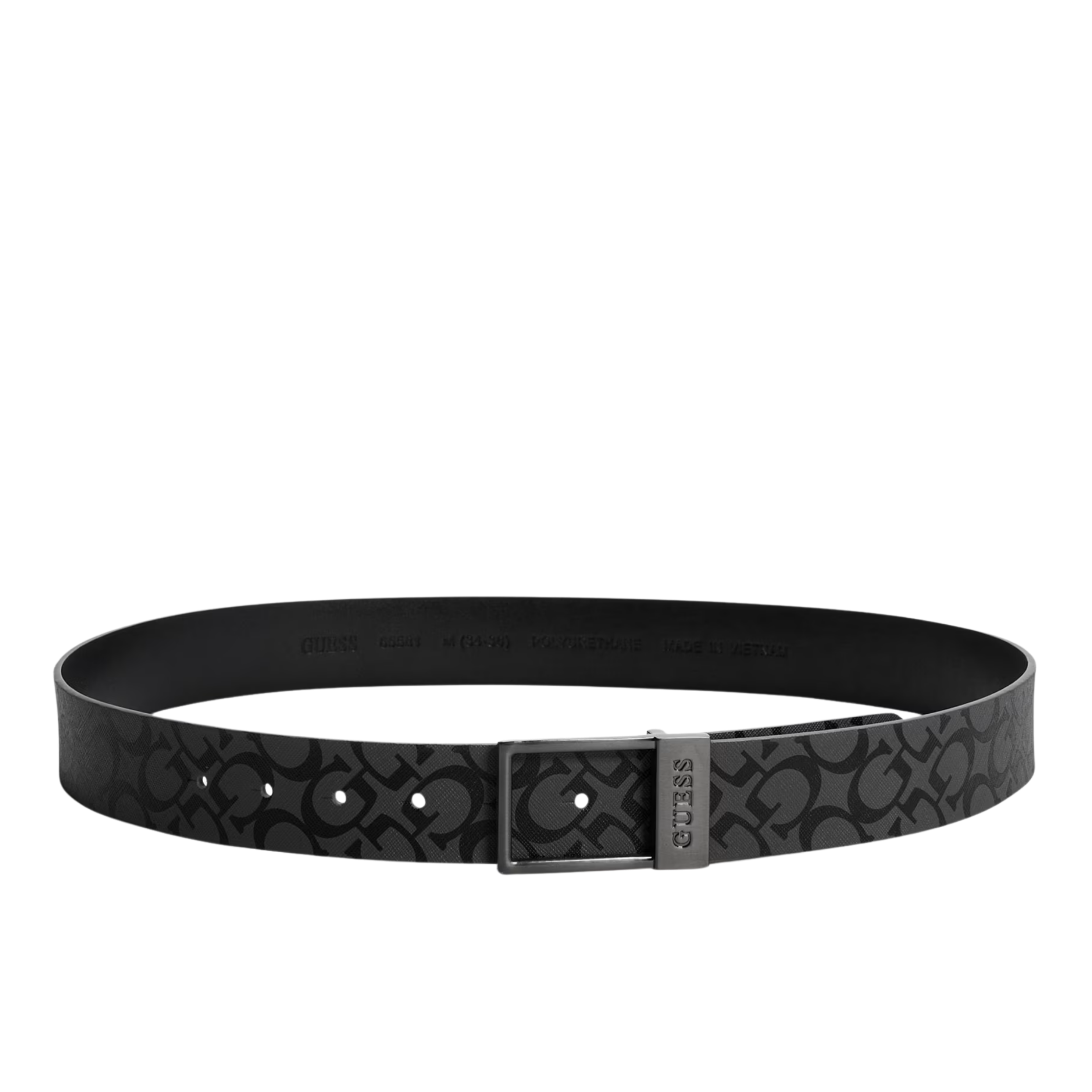 Guess Men Allover Logo Belt - Black