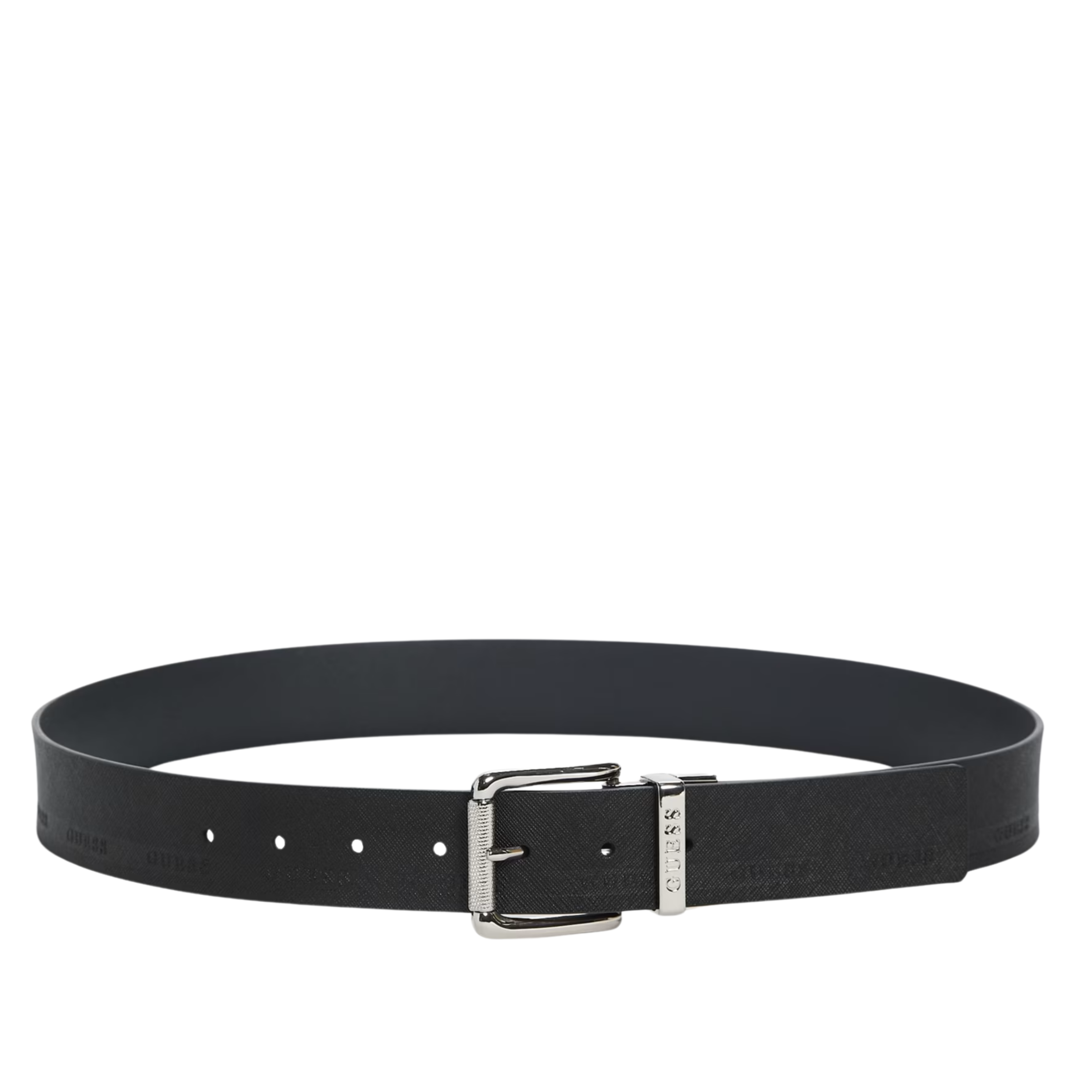 Guess Men Black and Navy Blue Reversible Belt - Black