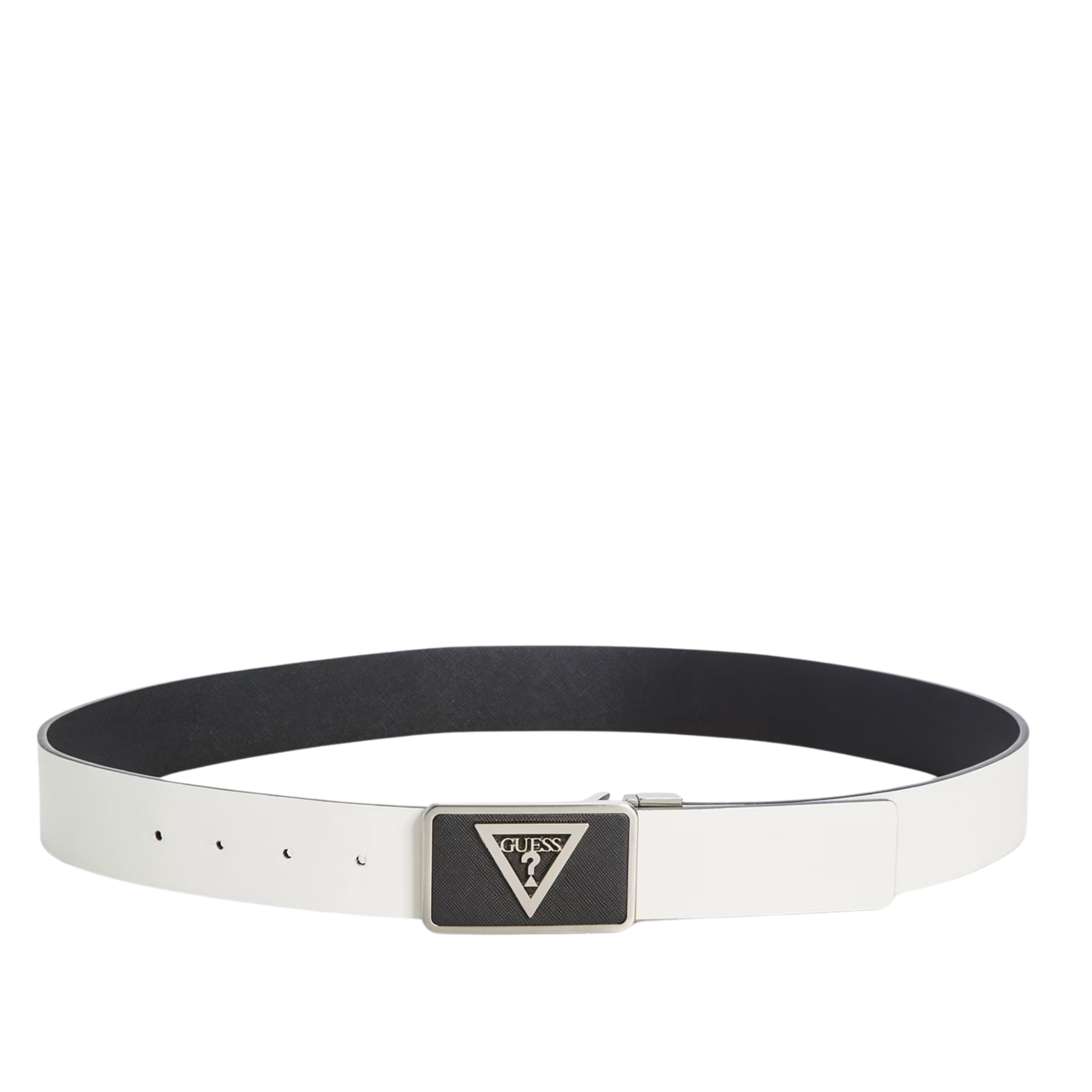 Guess Men Textured Plaque Buckle Belt - Gold