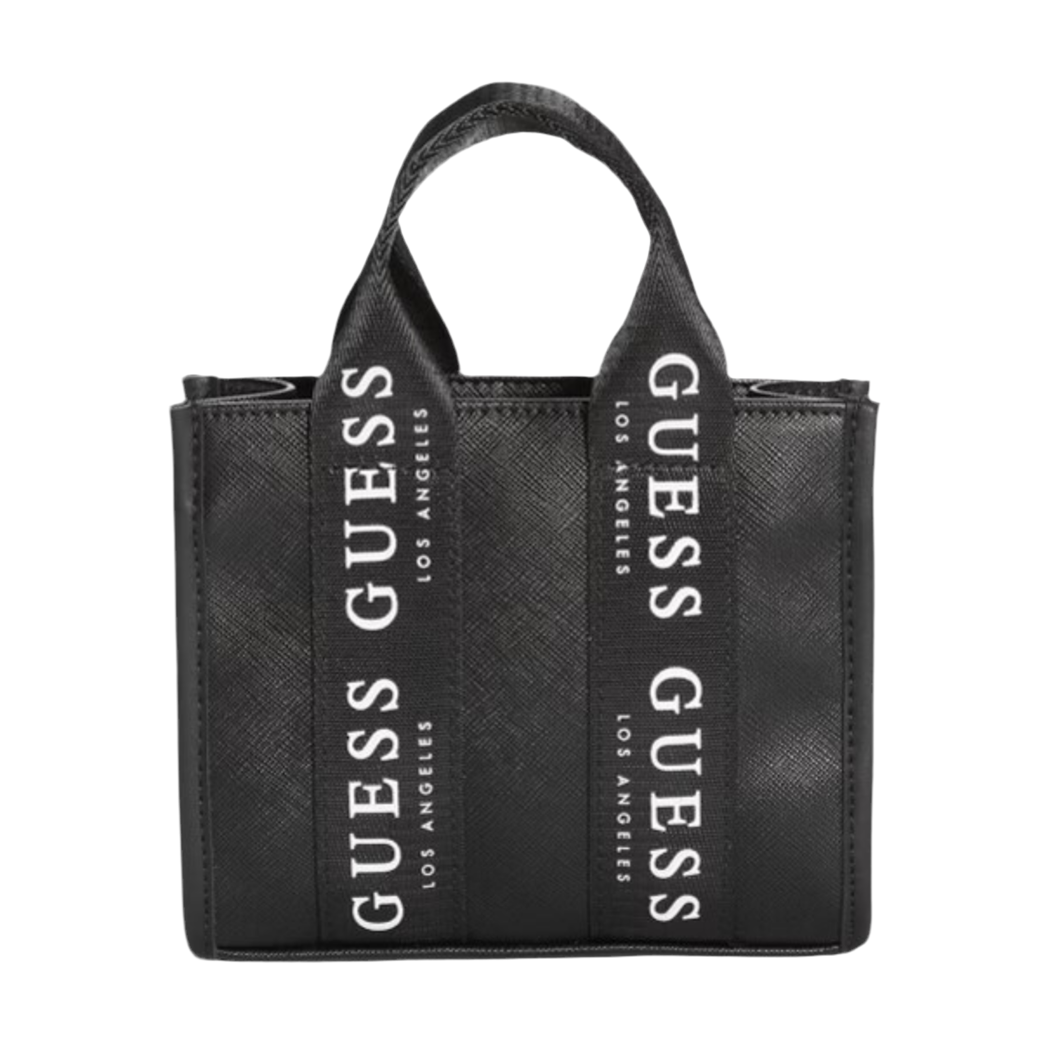 Guess Logo-Tape Mini Tote Crossbody - Black