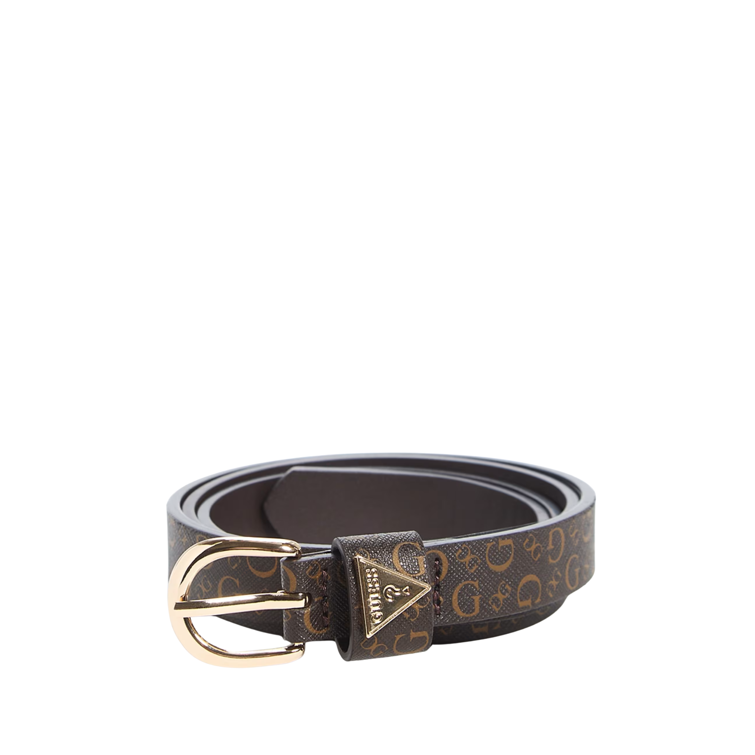 Guess Women Suede and Logo Skinny Belt Set - Brown