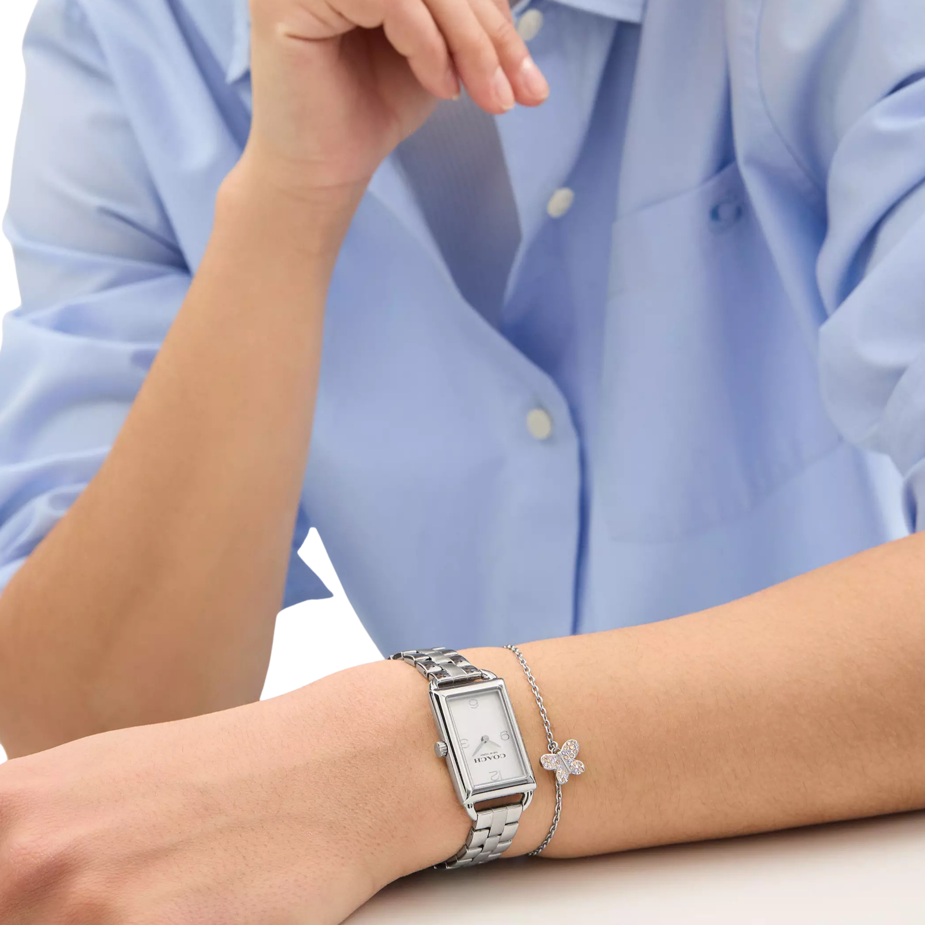 COACH Women Liz Watch Gift Set 30 Mm X 22 Mm - Stainless Steel