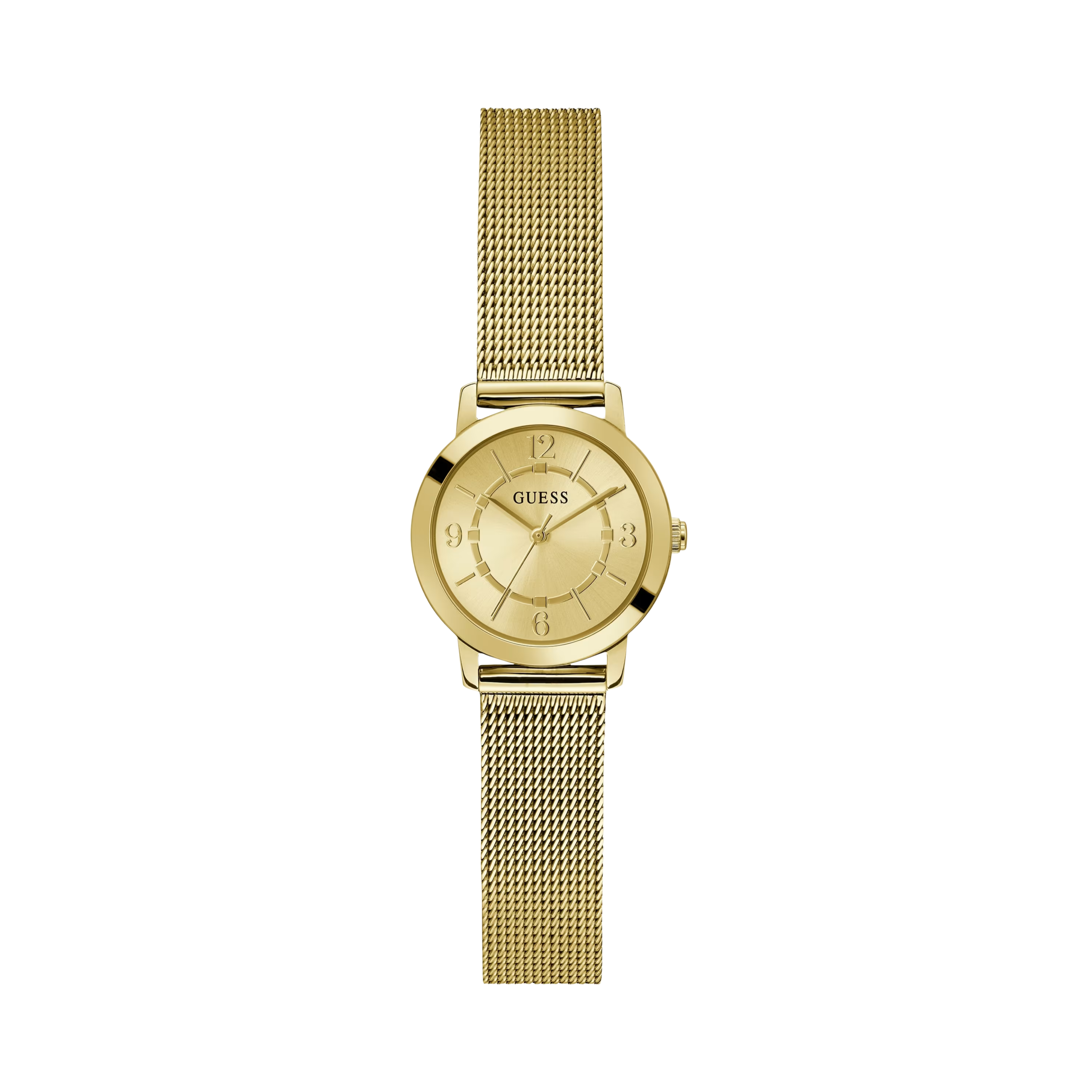 Guess Women Gold-Tone Mesh Analog Watch - Gold