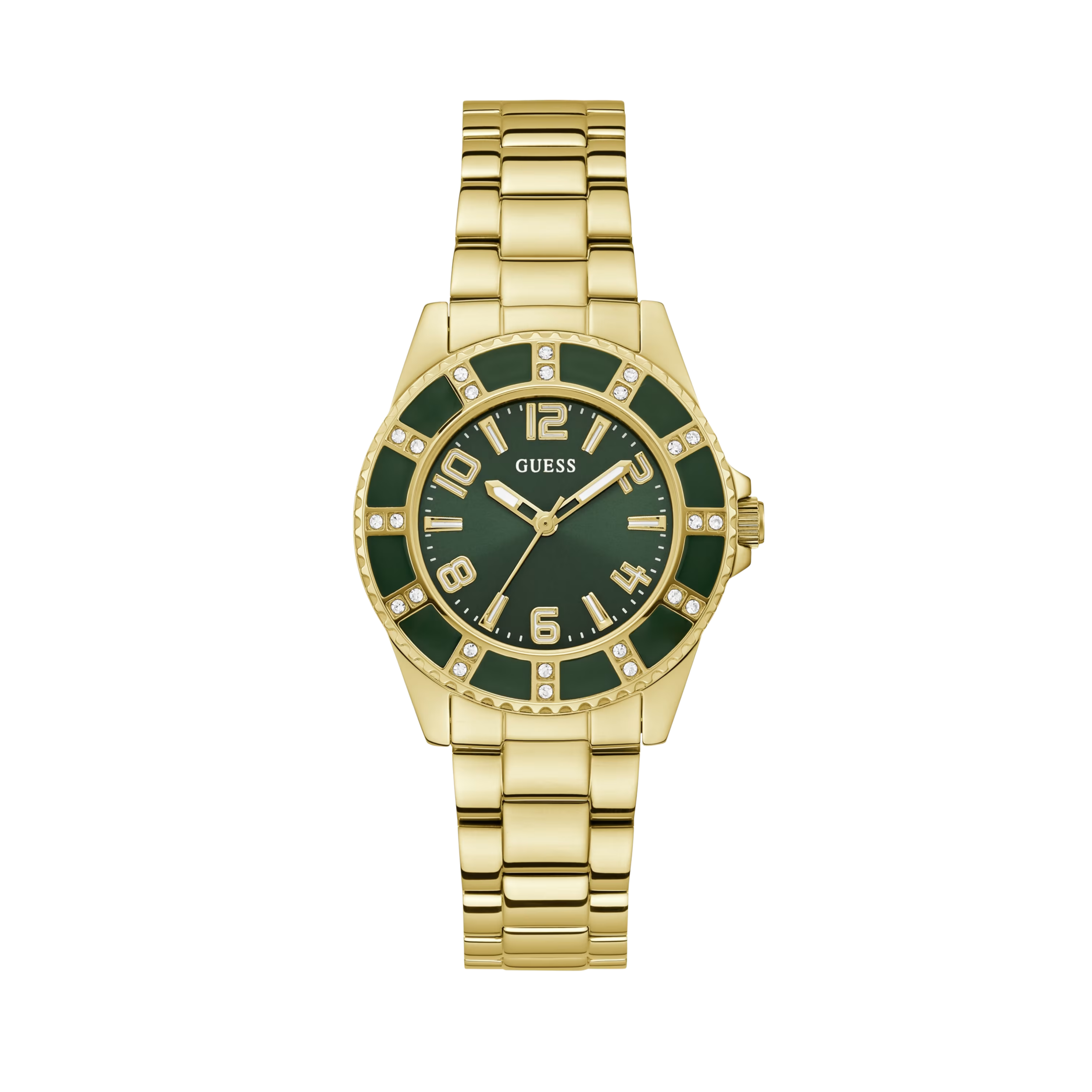 Guess Women Green and Gold-Tone Analog Watch