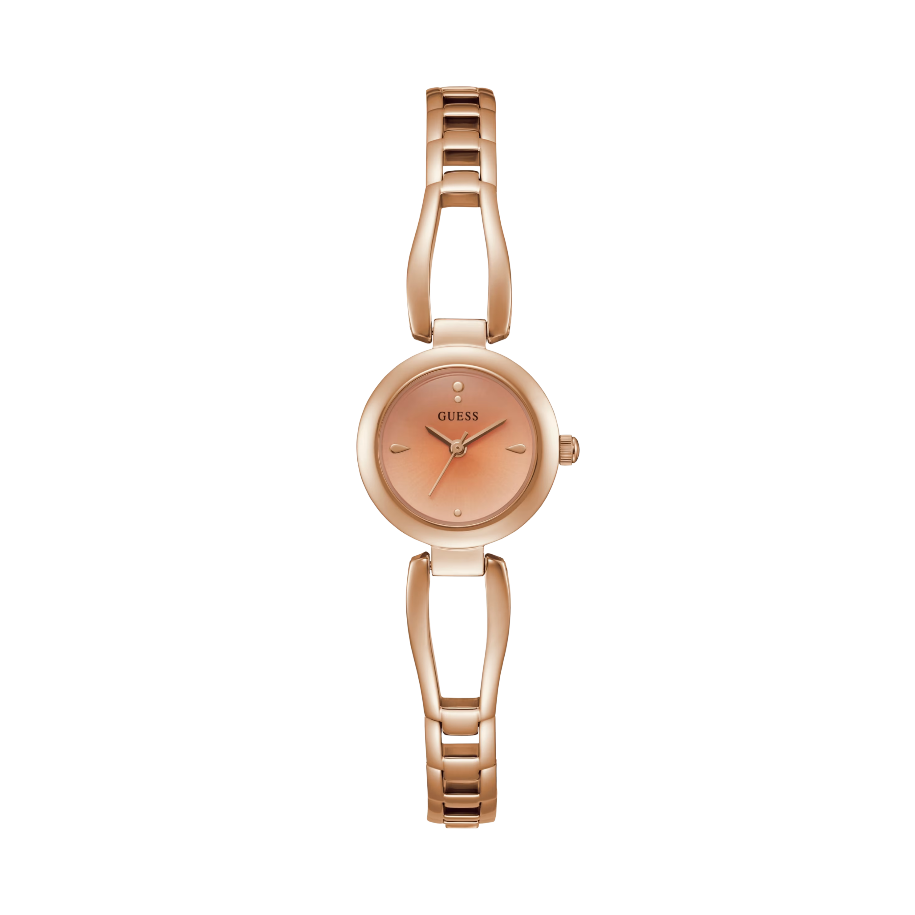 Guess Women Rose Gold-Tone Cutout Bracelet Analog Watch - Rosegold