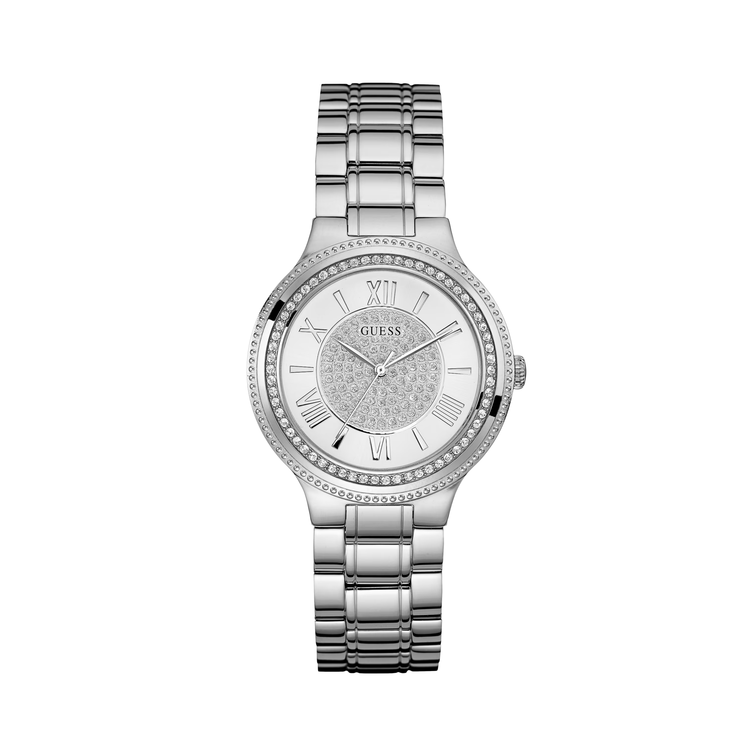 Guess Women Silver-Tone Stainless Steel Analog Watch
