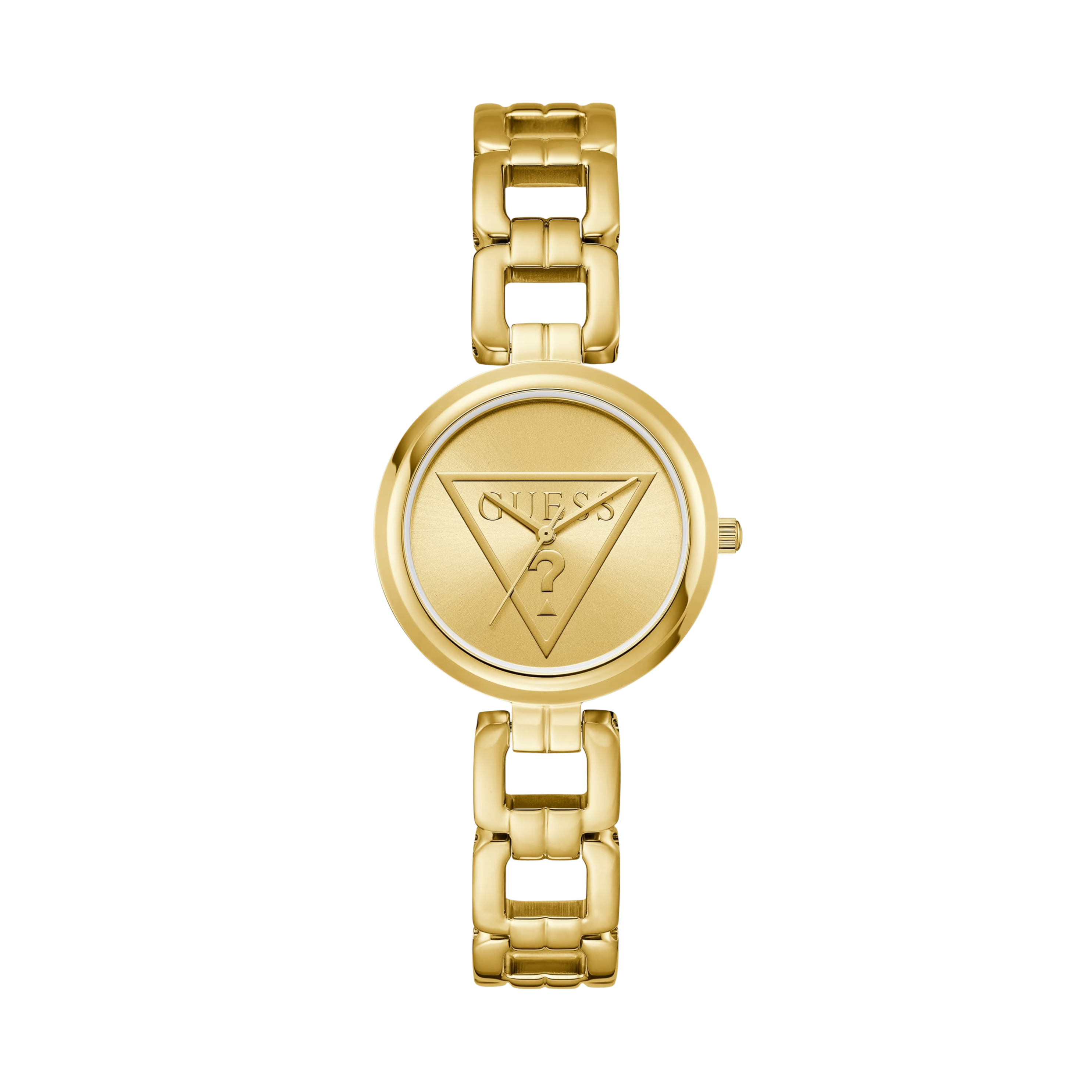 Guess Women Gold-Tone Triangle Analog Watch - Gold