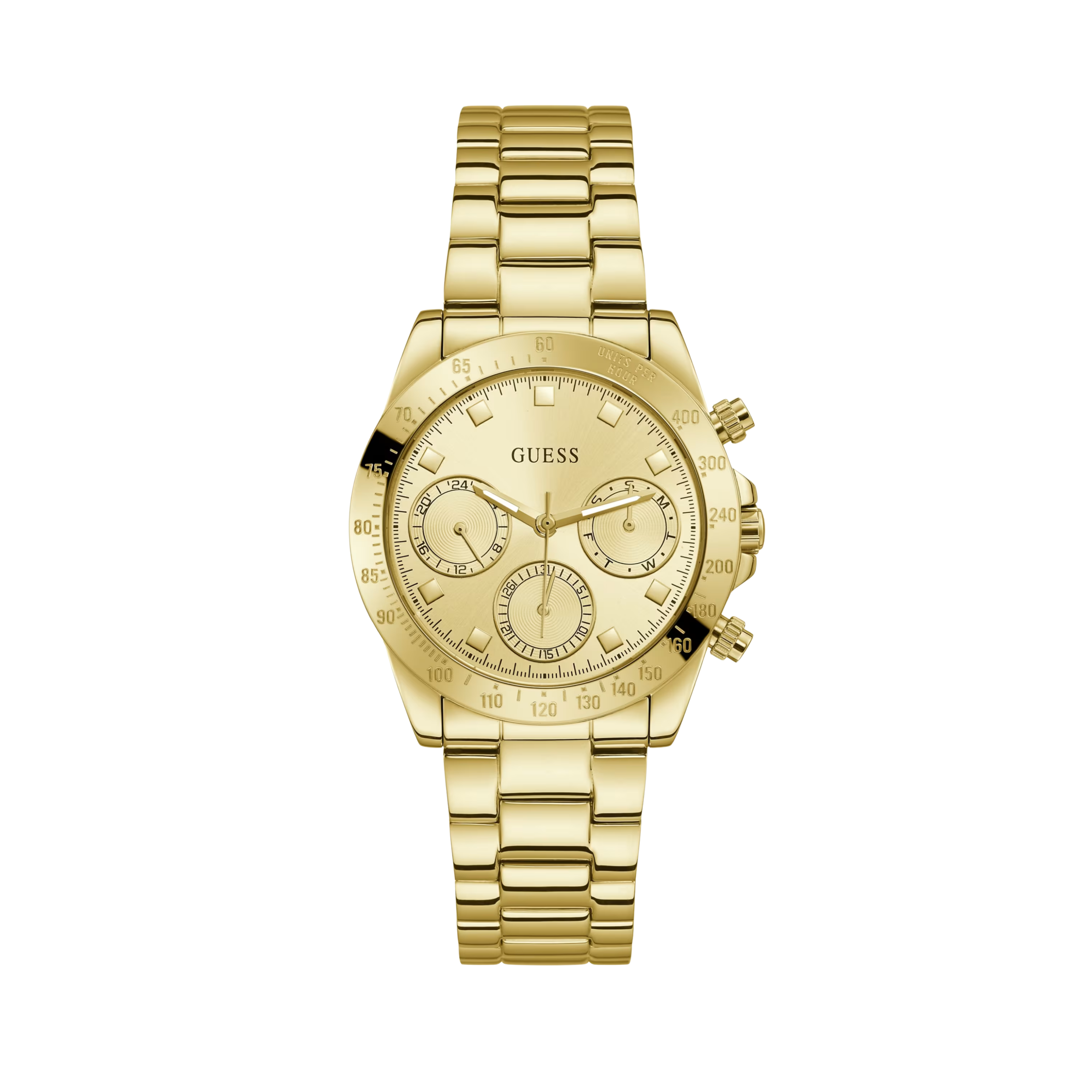 Guess Women Gold-Tone Chrono-Look Multifunction Watch - Gold