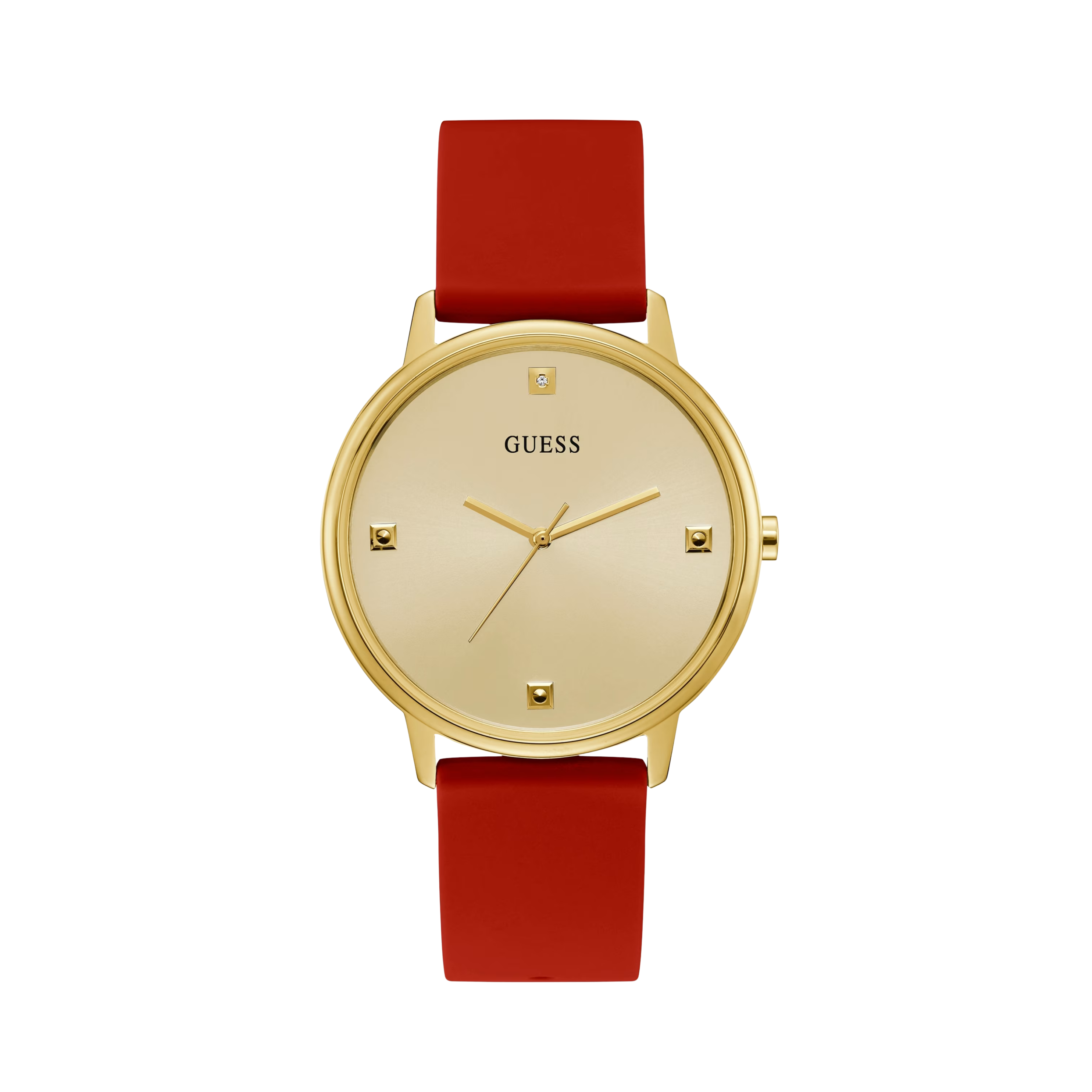 Guess Women Gold-Tone And Red Analog Watch